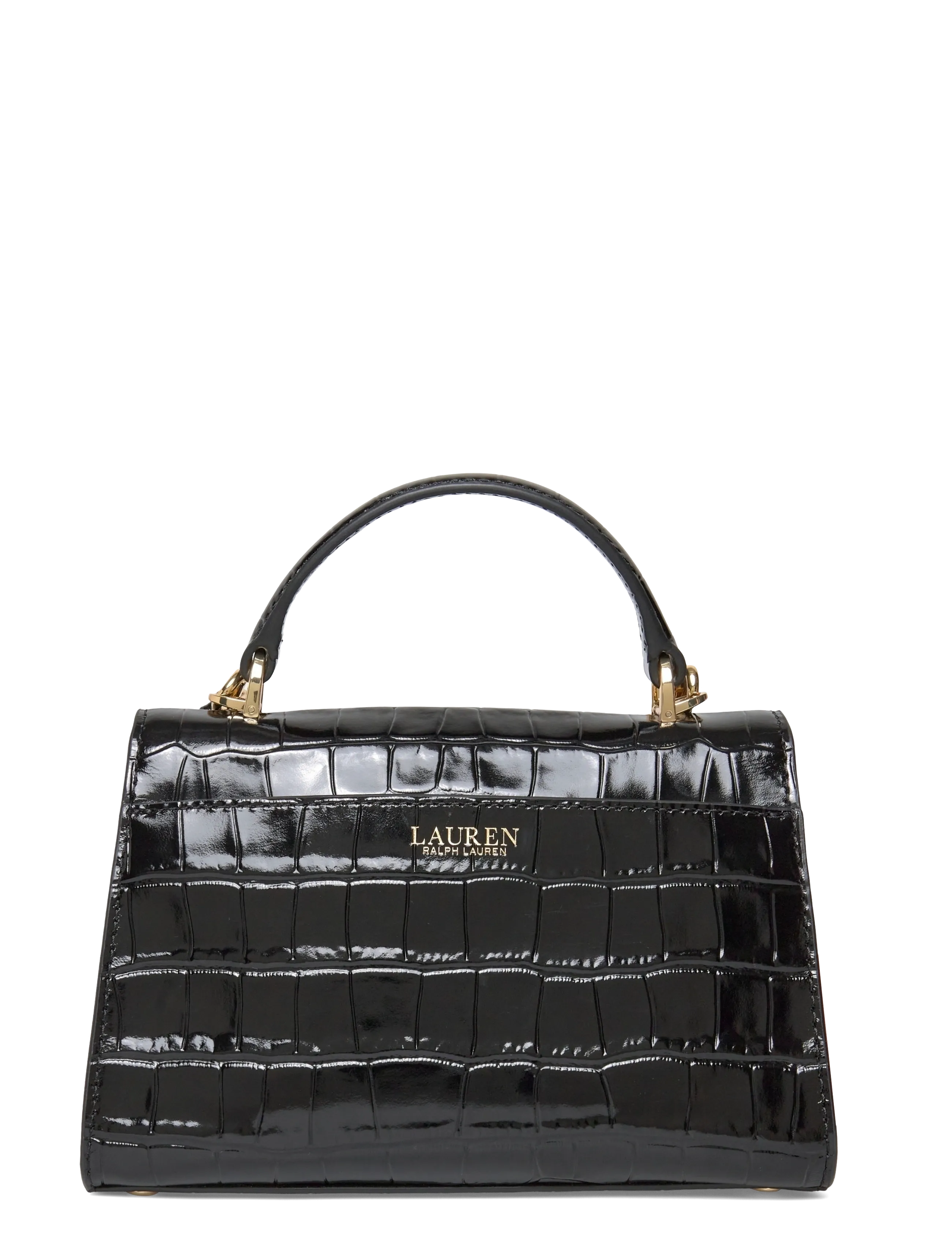 Lauren Ralph Lauren - Crocodile-Embossed Small Farrah Satchel - black - 1