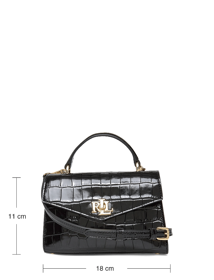Lauren Ralph Lauren - Crocodile-Embossed Small Farrah Satchel - black - 3