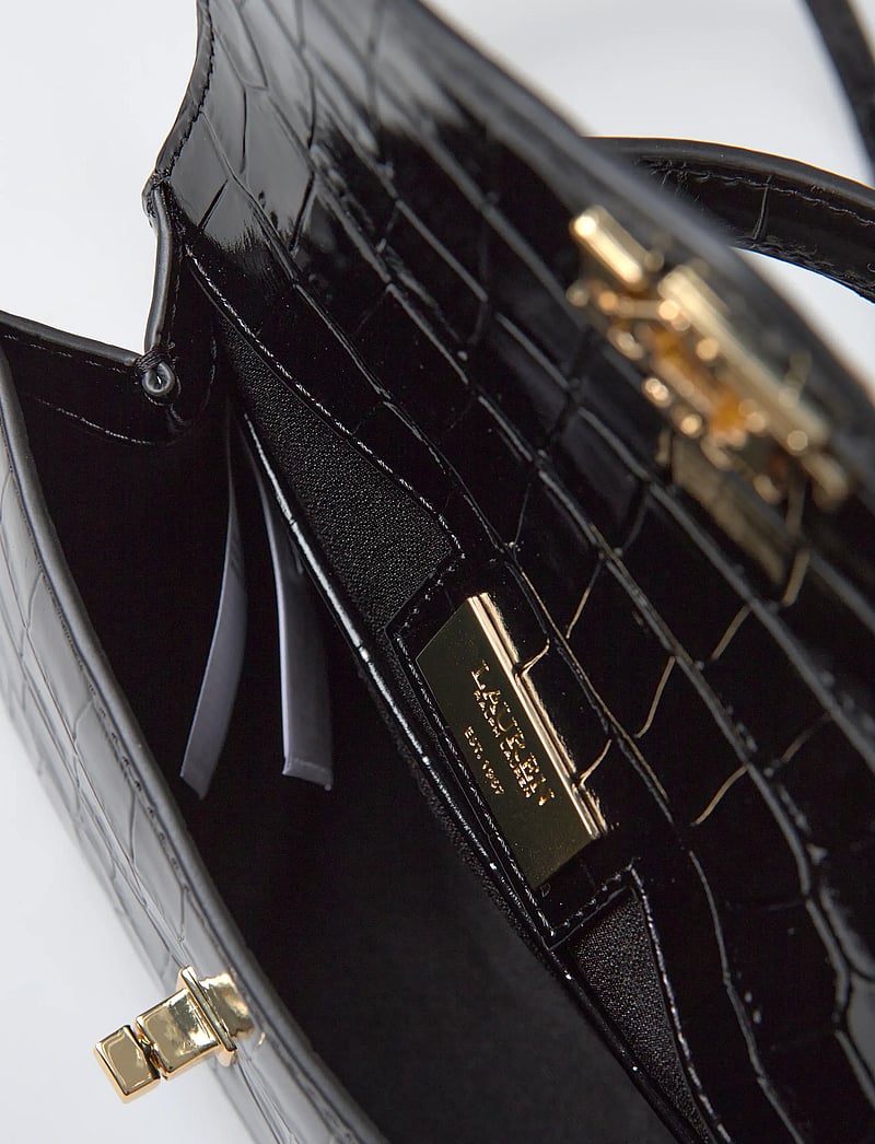 Lauren Ralph Lauren - Crocodile-Embossed Small Farrah Satchel - besondere anlässe - black - 5