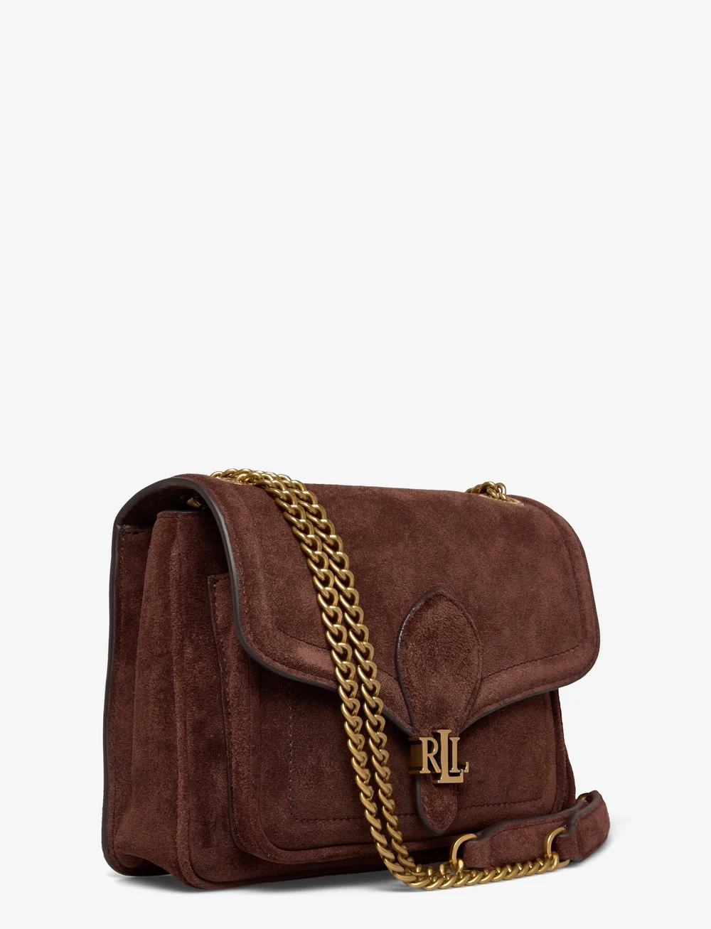 Lauren Ralph Lauren - Suede Small Bradley Convertible Bag - konfirmationstøj - dark hickory - 2