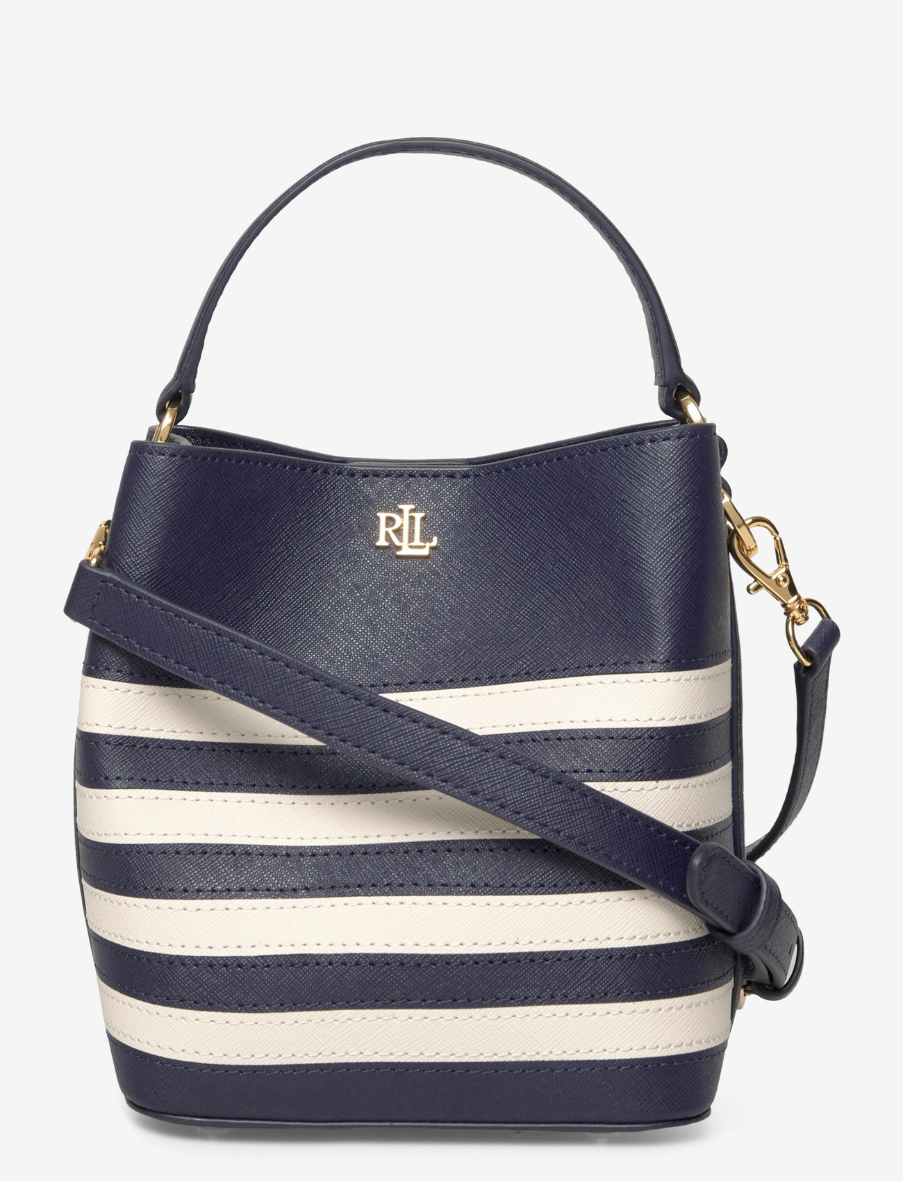Lauren Ralph Lauren - Two-Tone Leather Small Reese Bucket Bag - käekotid - refined navy/soft - 0