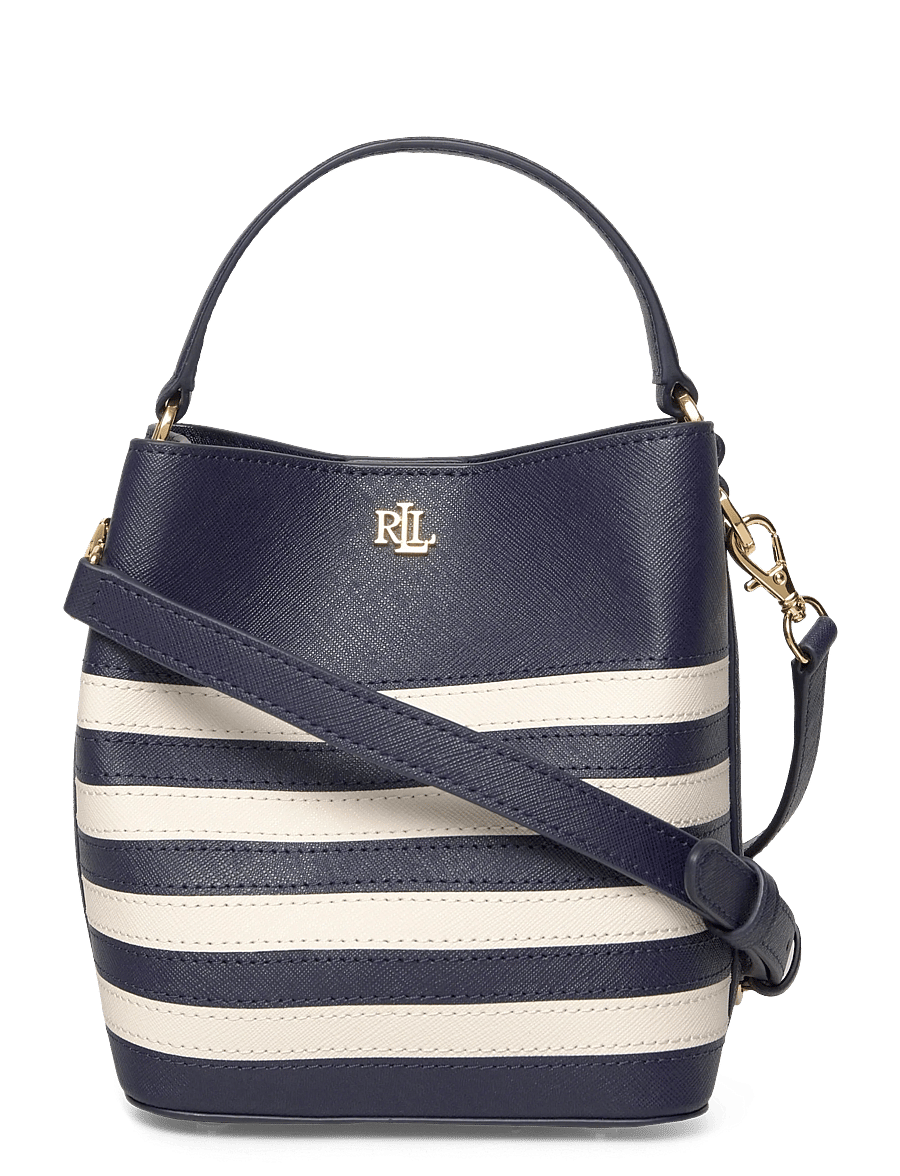 Lauren Ralph Lauren - Two-Tone Leather Small Reese Bucket Bag - bucket bags - refined navy/soft - 0