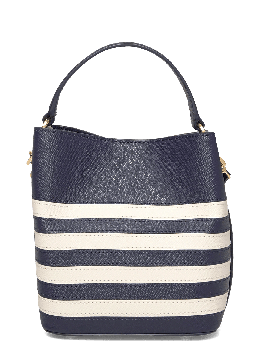 Lauren Ralph Lauren - Two-Tone Leather Small Reese Bucket Bag - bucket bags - refined navy/soft - 1