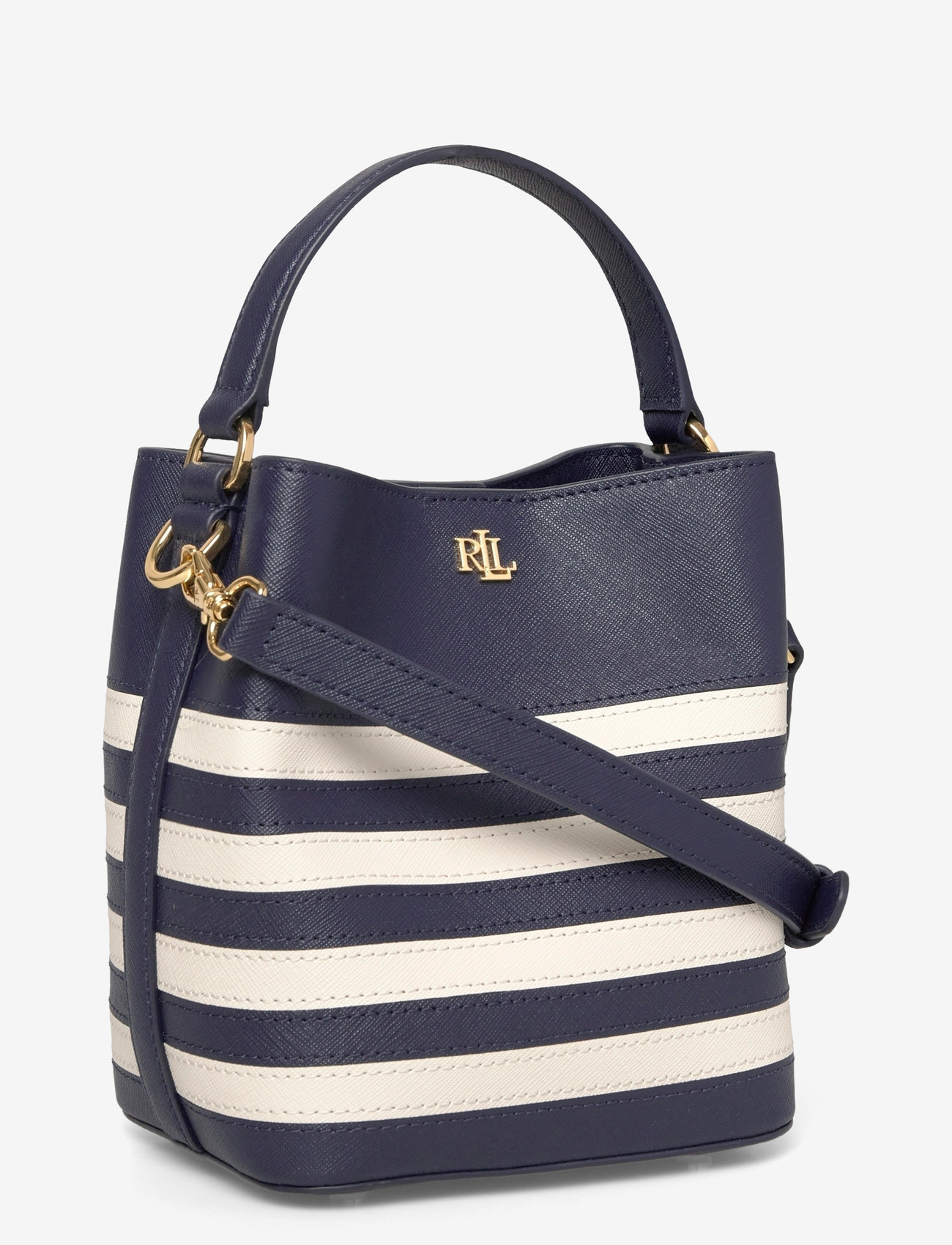Lauren Ralph Lauren - Two-Tone Leather Small Reese Bucket Bag - käekotid - refined navy/soft - 2
