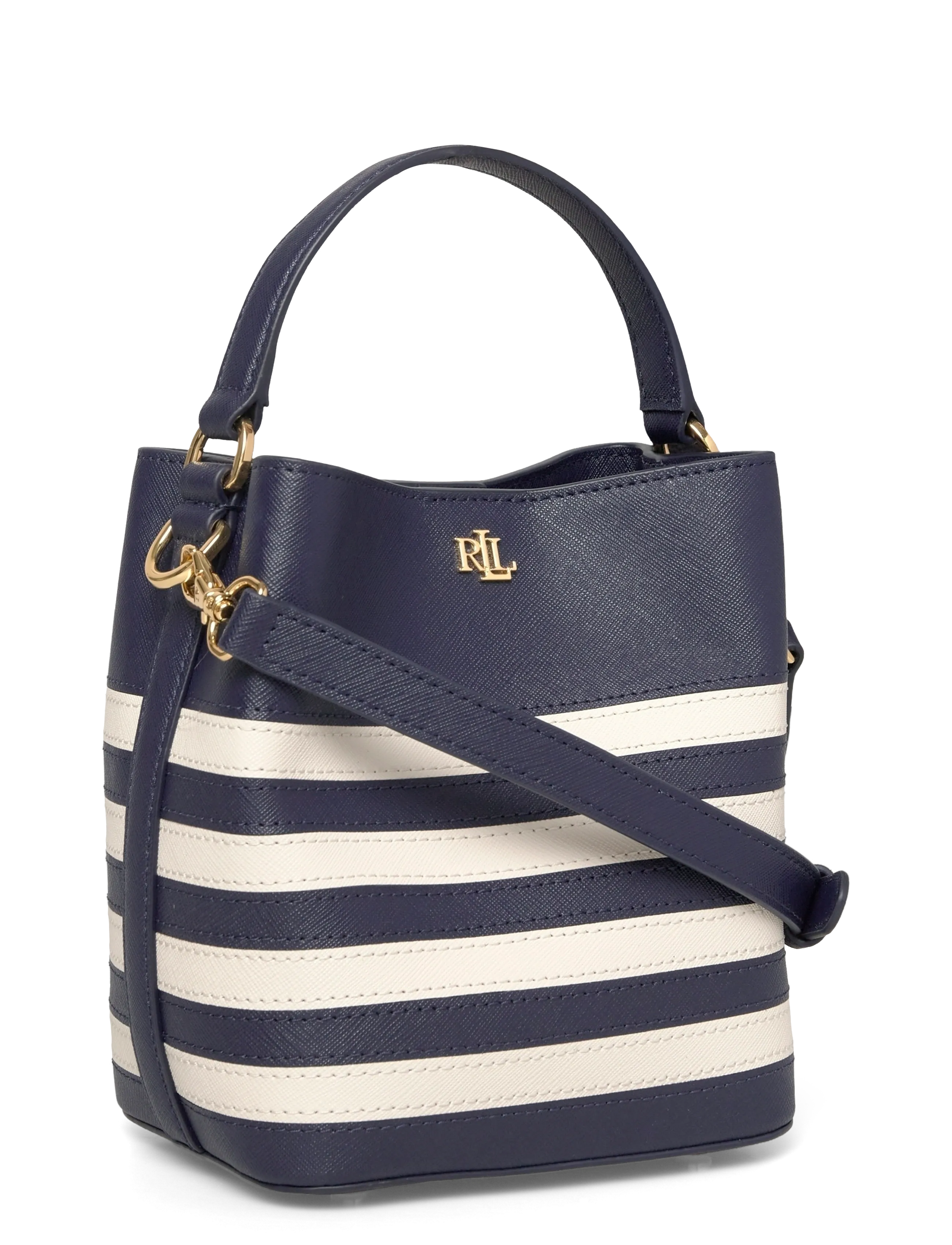 Lauren Ralph Lauren - Two-Tone Leather Small Reese Bucket Bag - sacs seau - refined navy/soft - 2