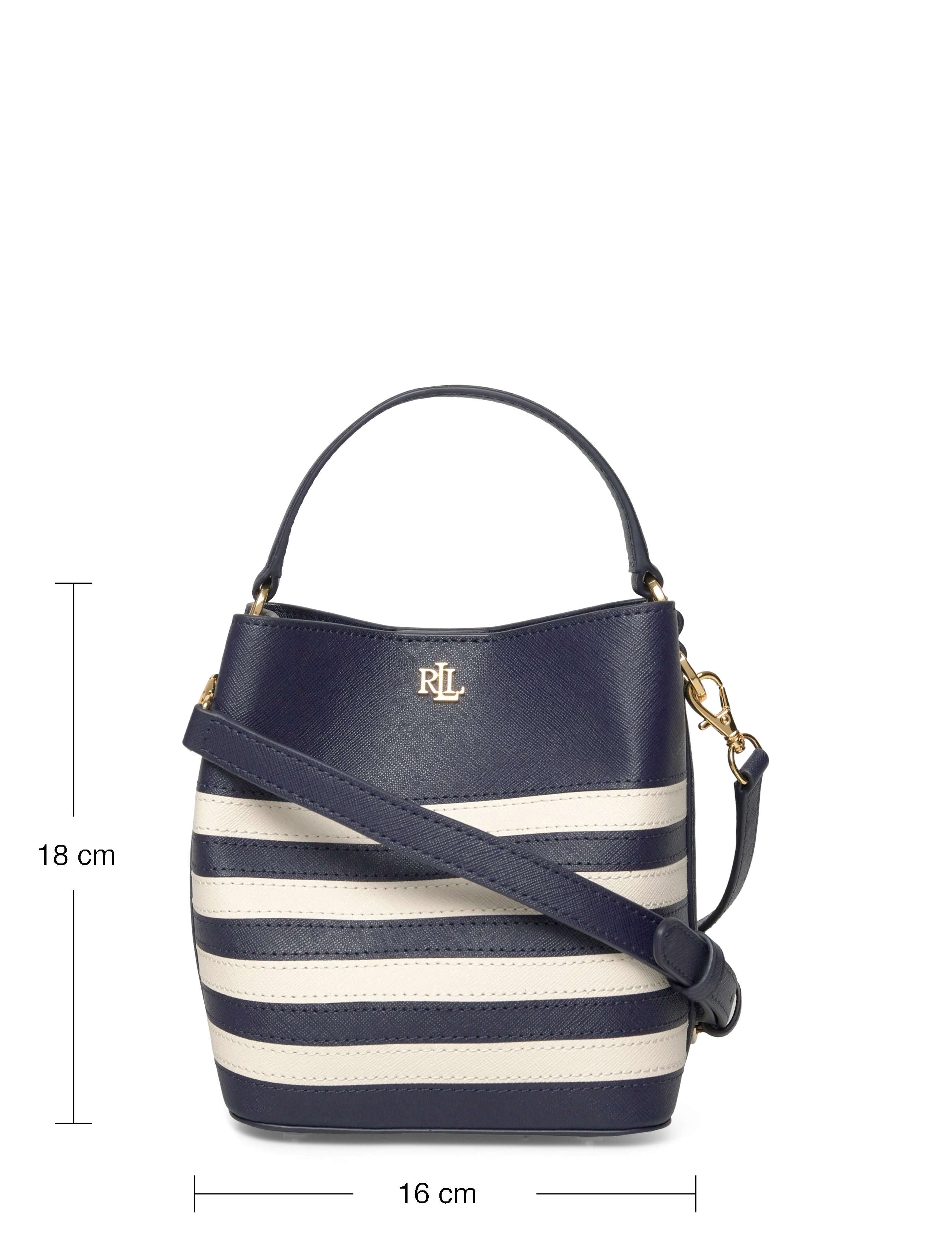 Lauren Ralph Lauren - Two-Tone Leather Small Reese Bucket Bag - sacs seau - refined navy/soft - 3