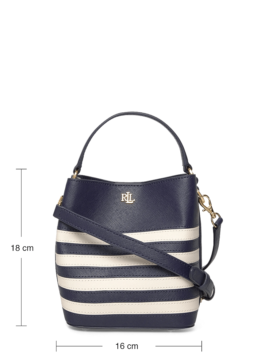 Lauren Ralph Lauren - Two-Tone Leather Small Reese Bucket Bag - bucket bags - refined navy/soft - 3