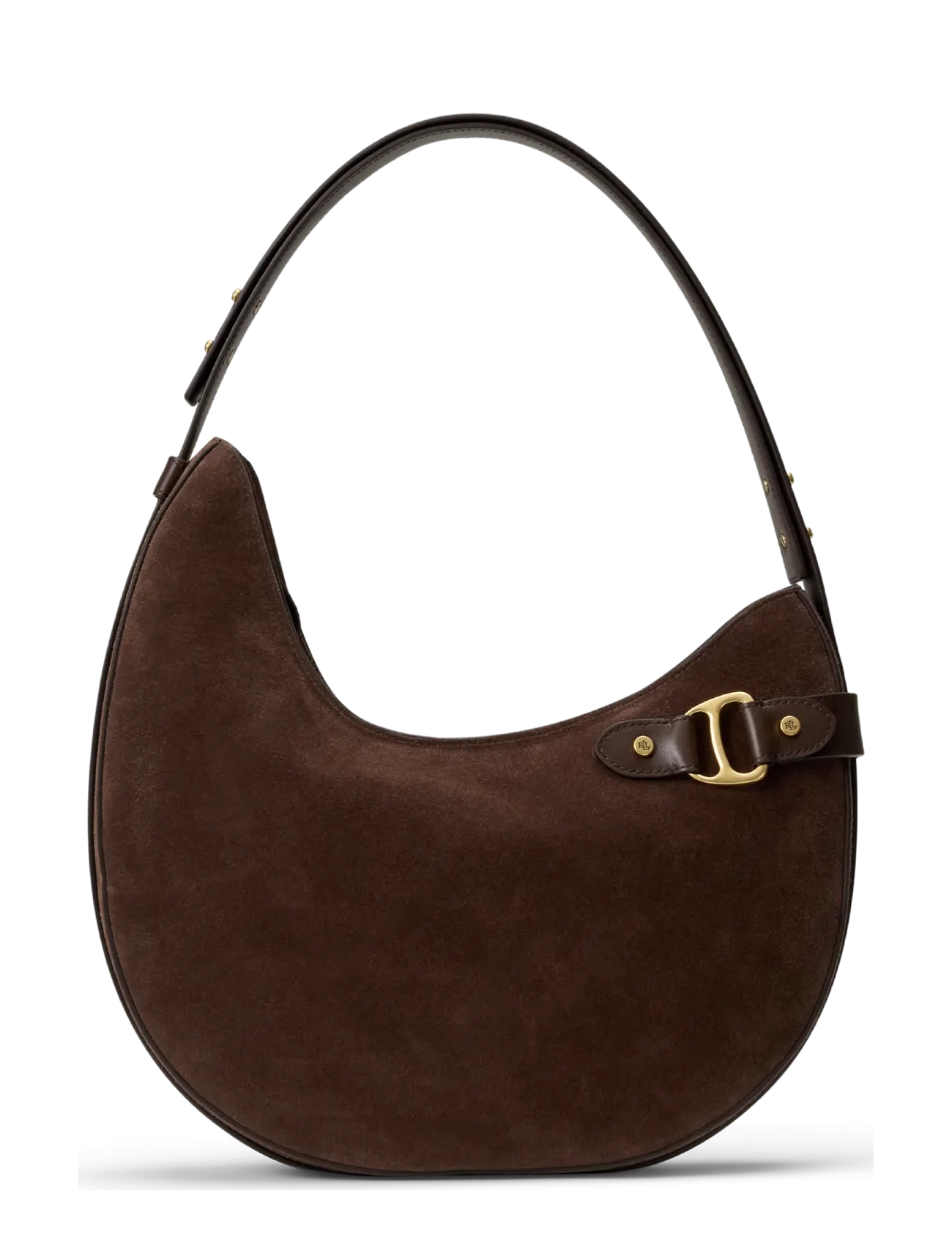 Lauren Ralph Lauren Suede Large Tasha Shoulder Bag, One Size, Brown, Designere > Små Skuldertasker-Crossbody-Tasker, Dame