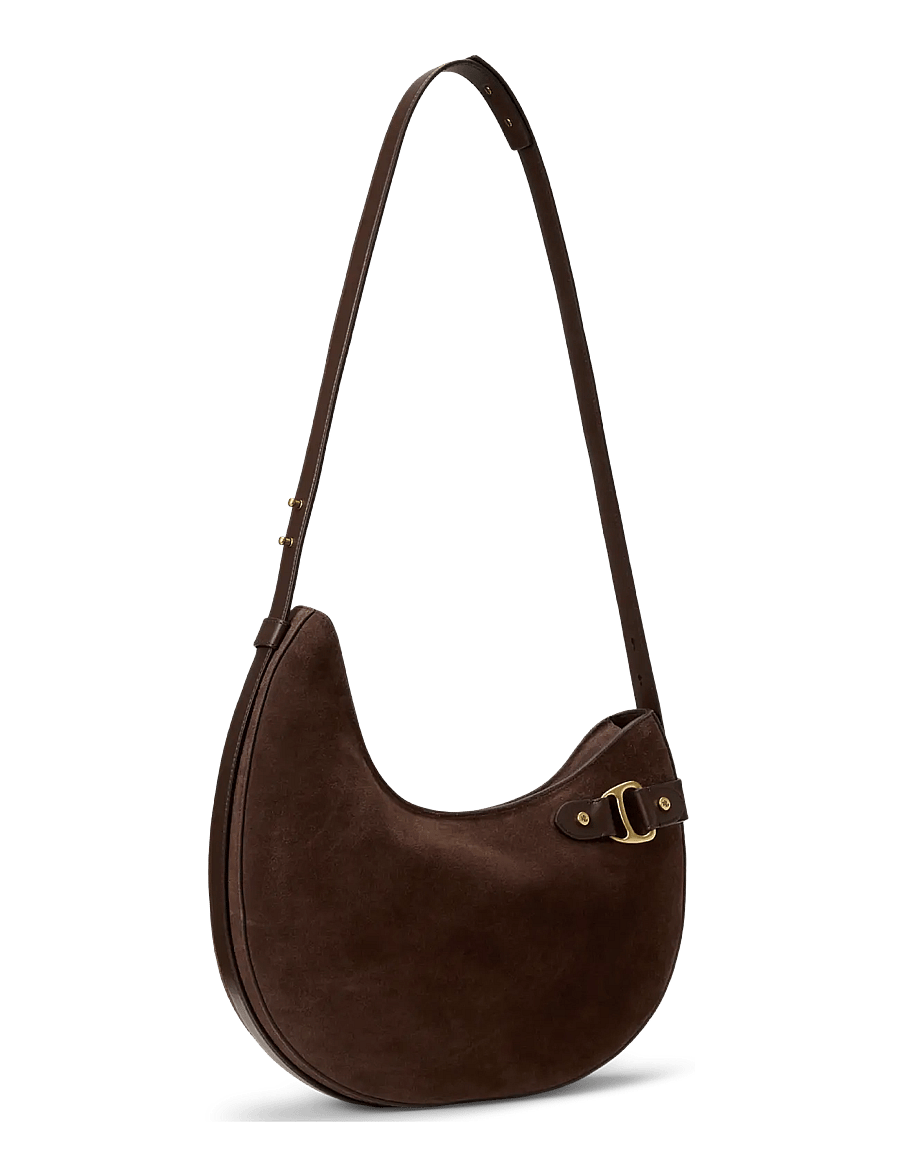 Lauren Ralph Lauren - Suede Large Tasha Shoulder Bag - everyday style - chestnut brown - 2