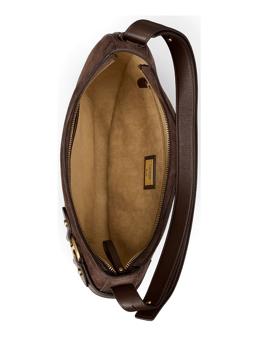 Lauren Ralph Lauren - Suede Large Tasha Shoulder Bag - everyday style - chestnut brown - 3