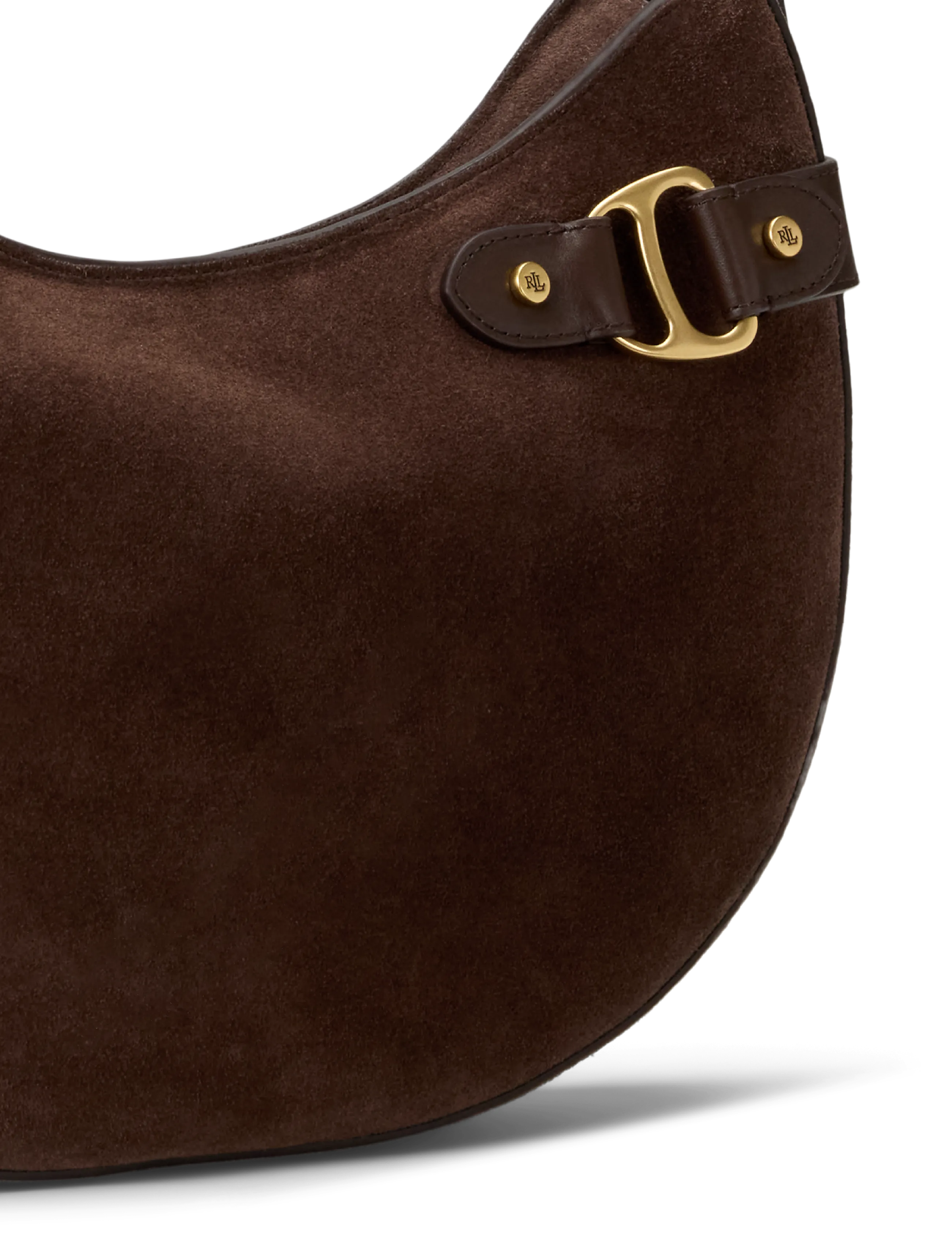Lauren Ralph Lauren - Suede Large Tasha Shoulder Bag - everyday style - chestnut brown - 5