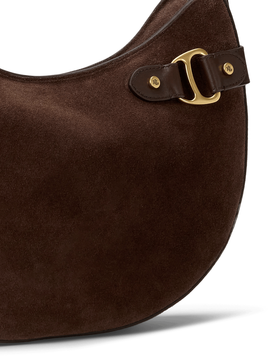 Lauren Ralph Lauren - Suede Large Tasha Shoulder Bag - everyday style - chestnut brown - 5