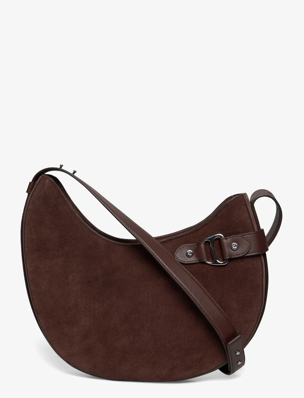 Lauren Ralph Lauren - Suede Large Tasha Shoulder Bag - speciella tillfällen - dark hickory - 0