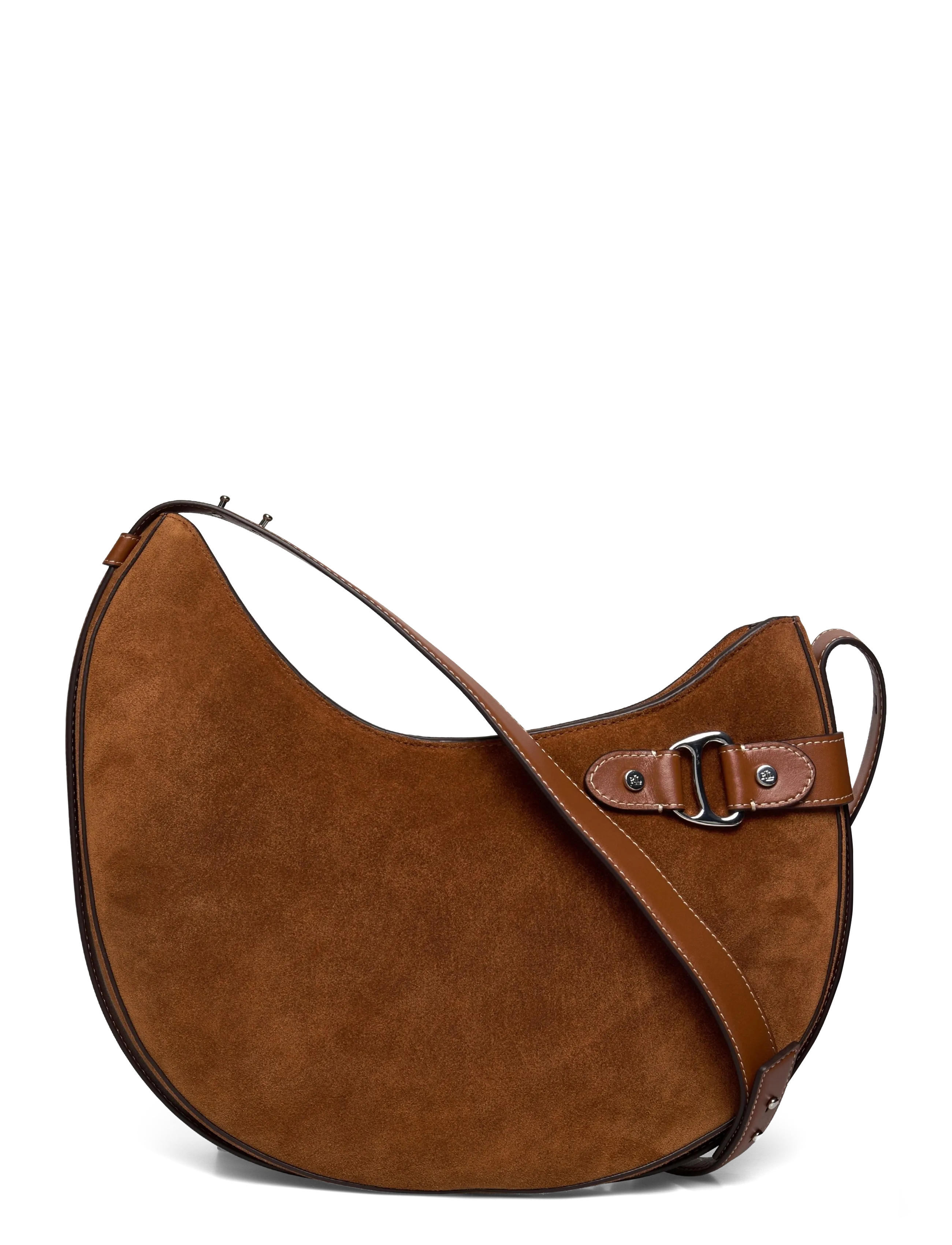 Lauren Ralph Lauren Suede Large Tasha Shoulder Bag - Taschen - LAUREN TAN / brown