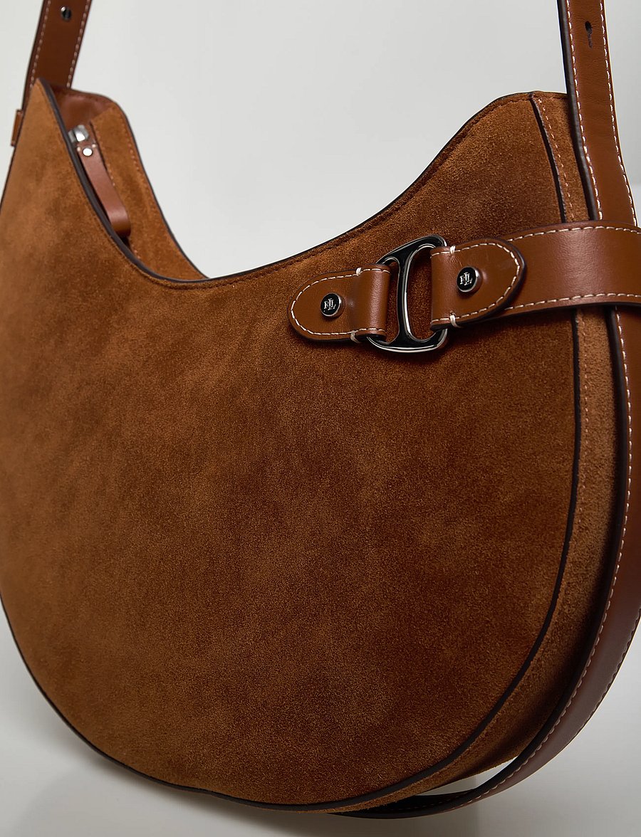 Lauren Ralph Lauren - Suede Large Tasha Shoulder Bag - everyday style - lauren tan - 3