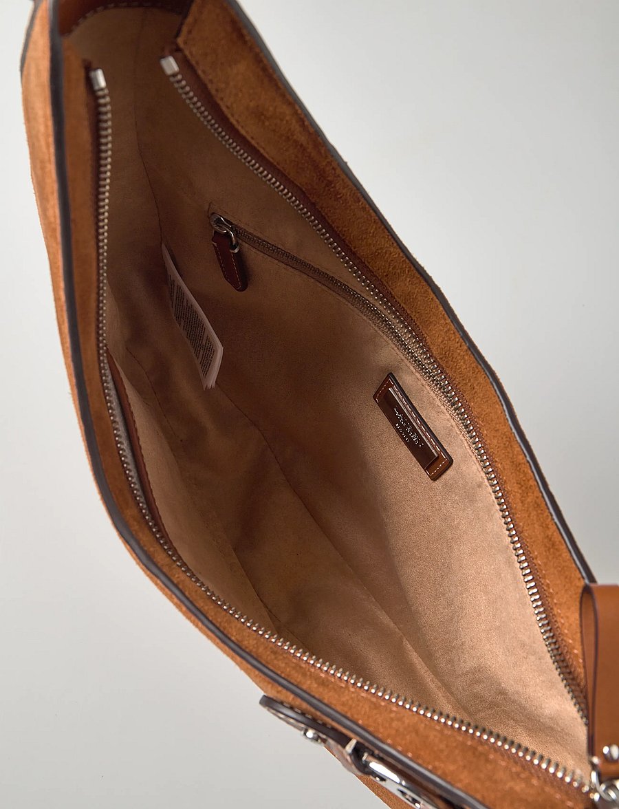 Lauren Ralph Lauren - Suede Large Tasha Shoulder Bag - everyday style - lauren tan - 4
