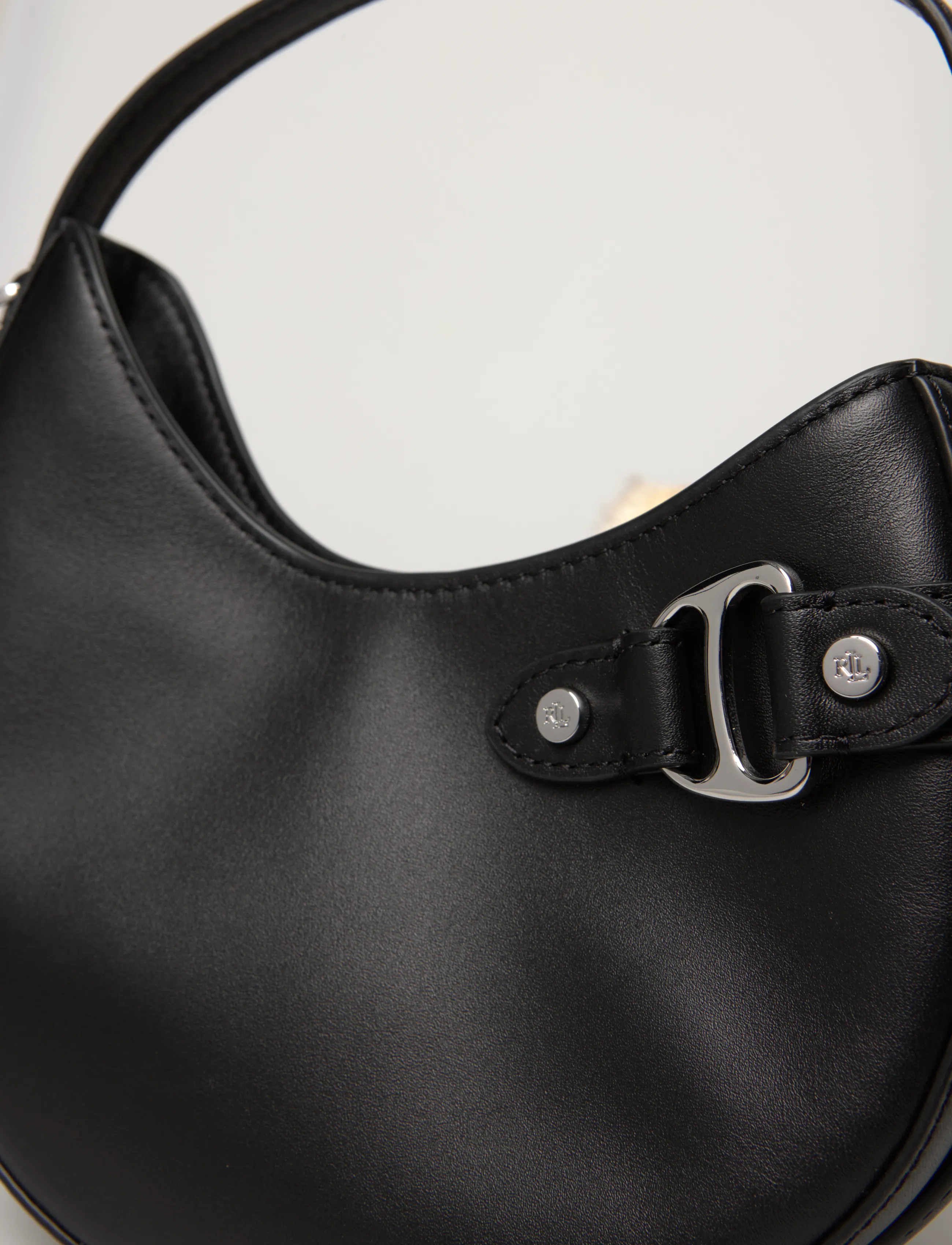 Lauren Ralph Lauren - Leather Small Tasha Crossbody Bag - crossbody bags - black - 3