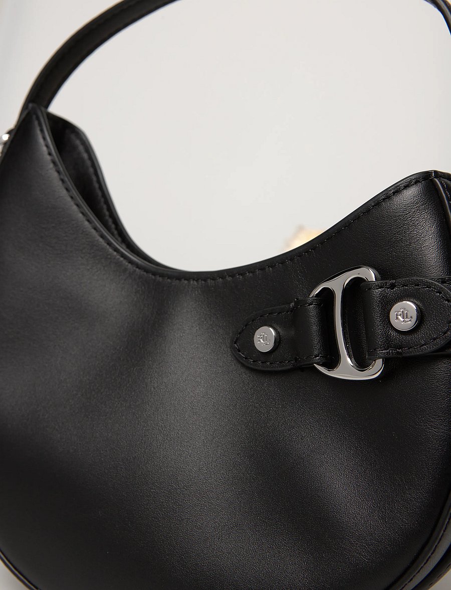 Lauren Ralph Lauren - Leather Small Tasha Crossbody Bag - crossbody bags - black - 3