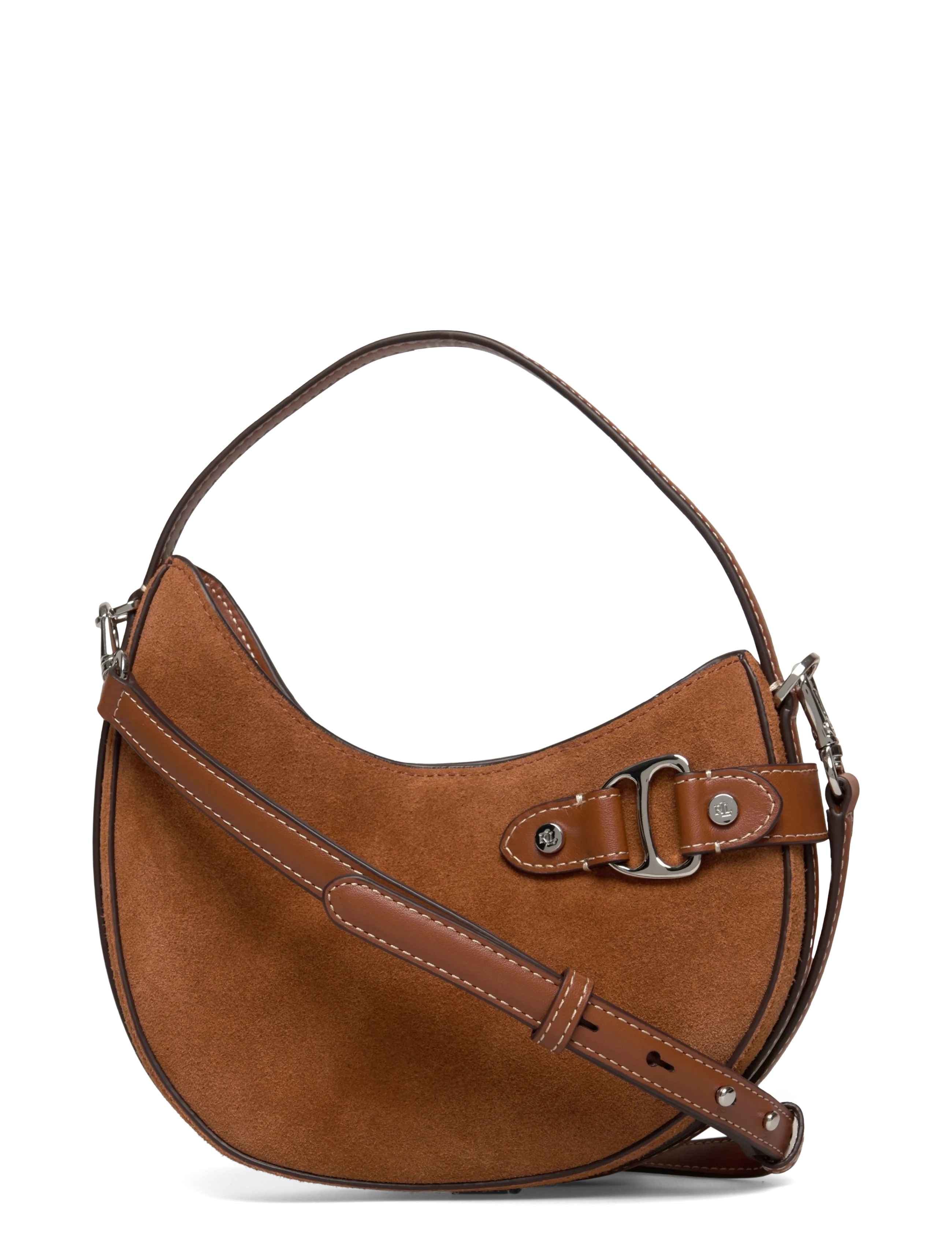 Lauren Ralph Lauren Suede Small Tasha Crossbody Bag - Crossbody Bags - LAUREN TAN / brown