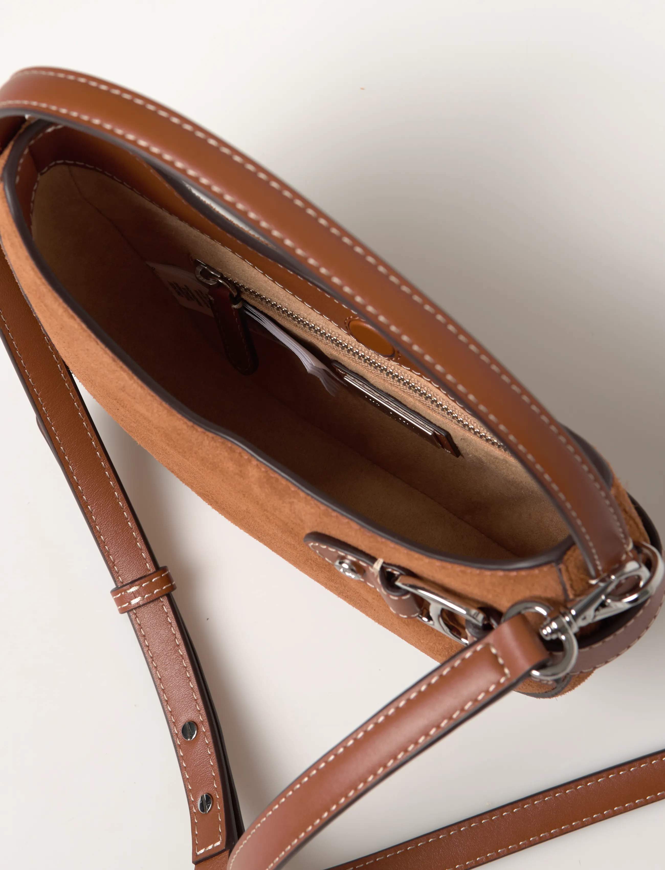 Lauren Ralph Lauren - Suede Small Tasha Crossbody Bag - fashion trends - lauren tan - 4