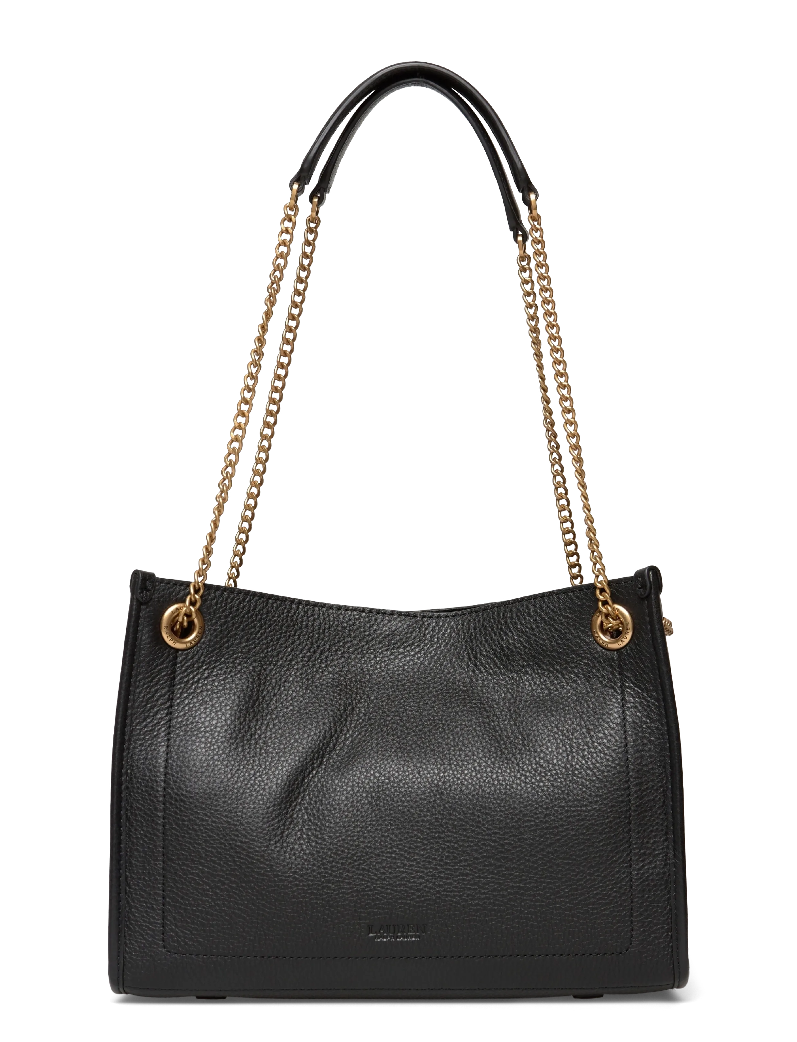 Lauren Ralph Lauren - Pebbled Leather Medium Bradley Tote Bag - tote bags - black - 1