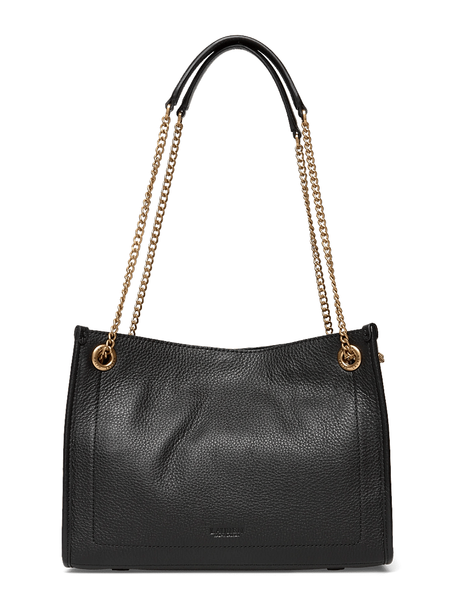 Lauren Ralph Lauren - Pebbled Leather Medium Bradley Tote Bag - tote bags - black - 1