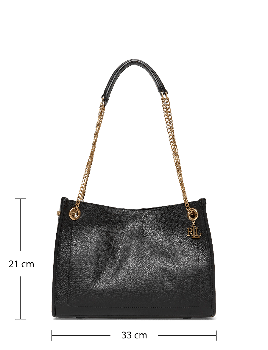 Lauren Ralph Lauren - Pebbled Leather Medium Bradley Tote Bag - tote bags - black - 4
