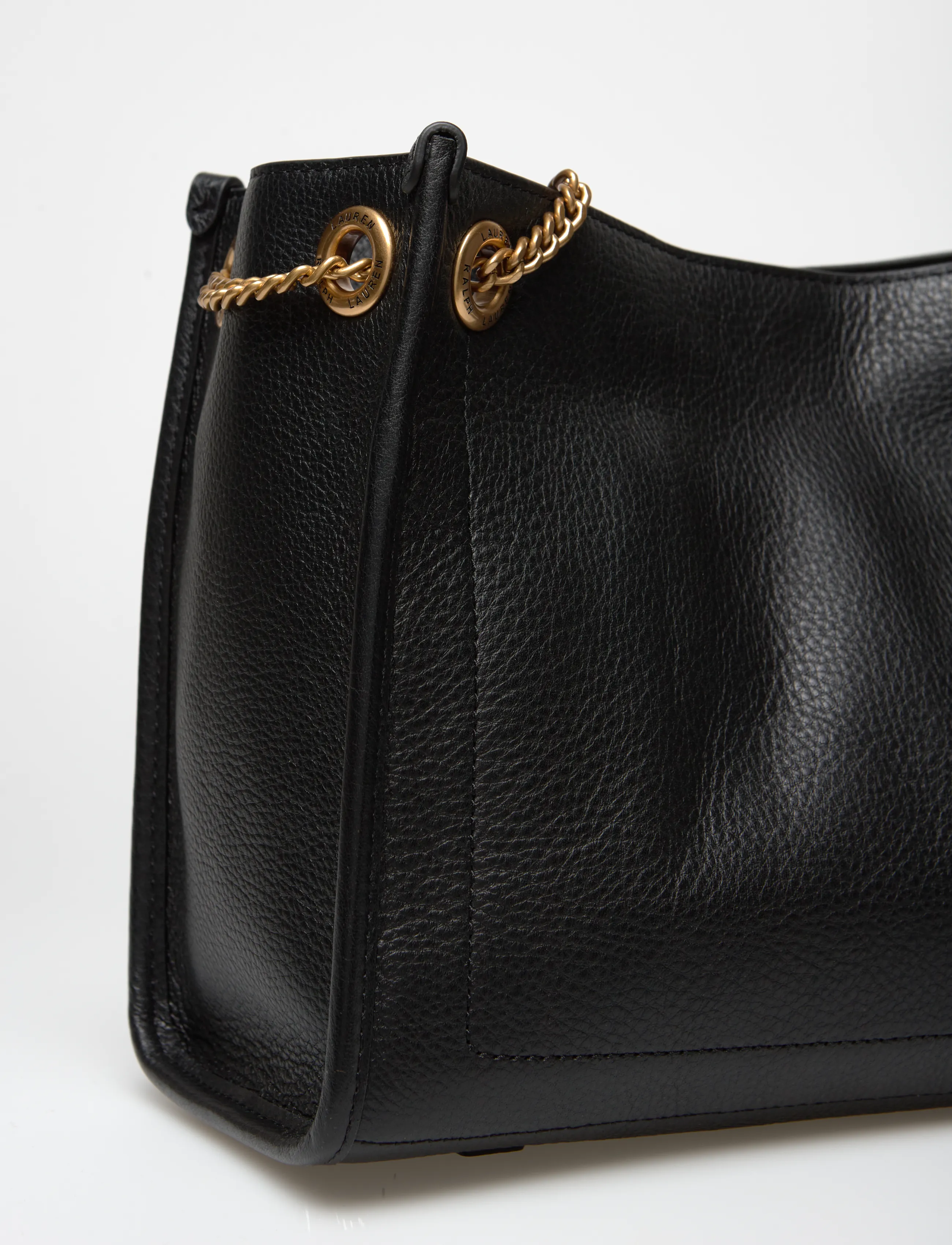 Lauren Ralph Lauren - Pebbled Leather Medium Bradley Tote Bag - tote bags - black - 3