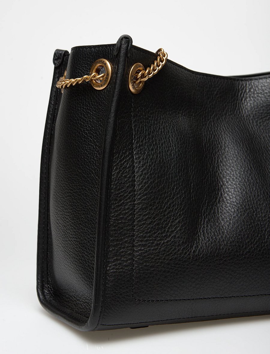 Lauren Ralph Lauren - Pebbled Leather Medium Bradley Tote Bag - tote bags - black - 3