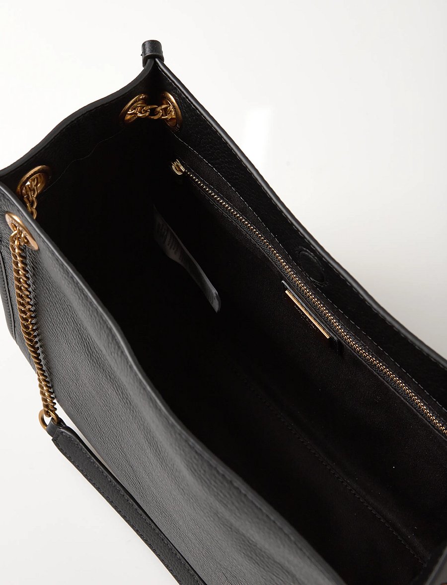 Lauren Ralph Lauren - Pebbled Leather Medium Bradley Tote Bag - tote bags - black - 4