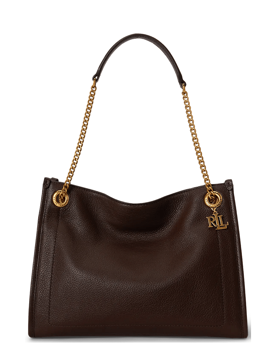 Lauren Ralph Lauren - Pebbled Leather Medium Bradley Tote Bag - tote bags - chestnut brown - 0