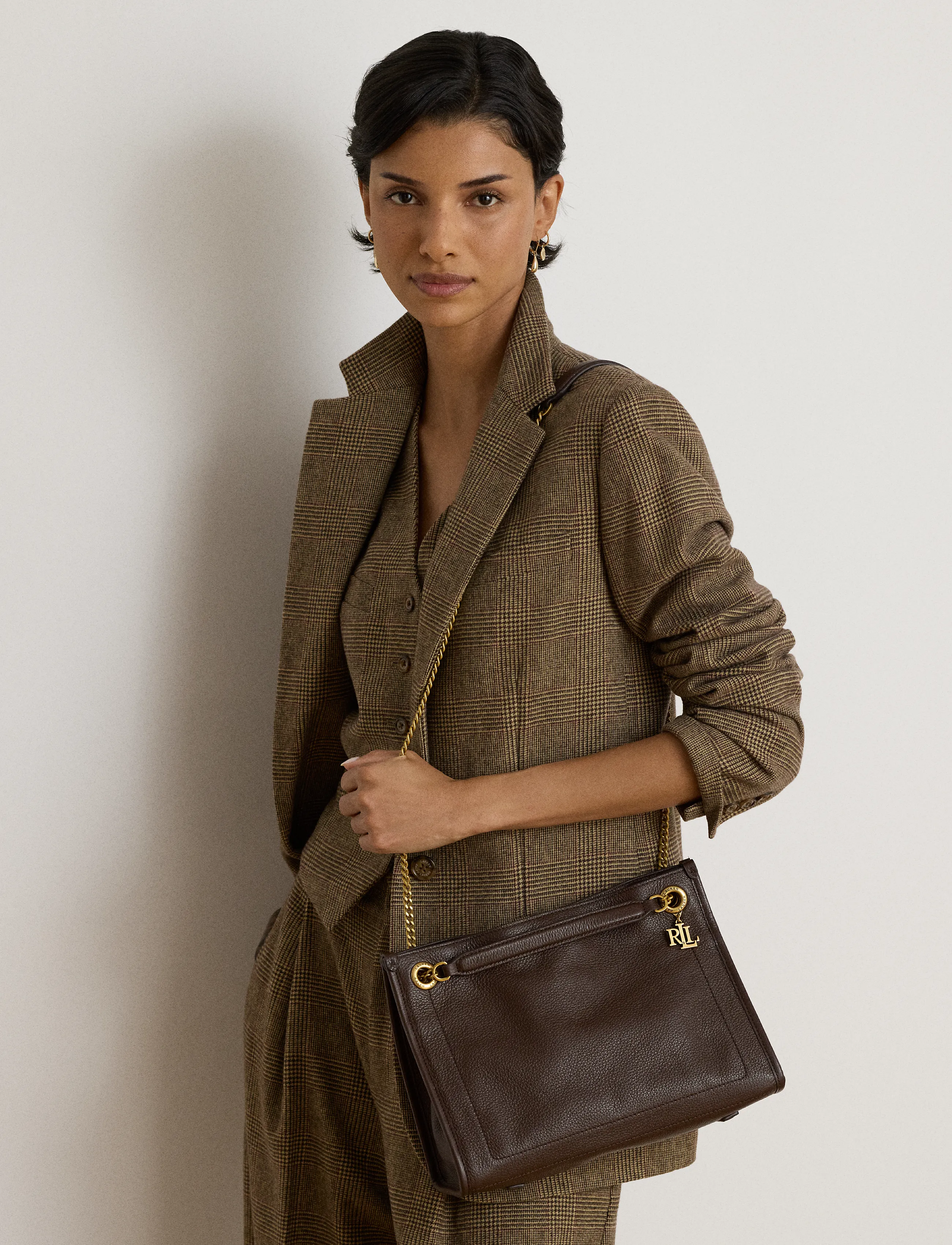 Lauren Ralph Lauren - Pebbled Leather Medium Bradley Tote Bag - tote bags - chestnut brown - 3