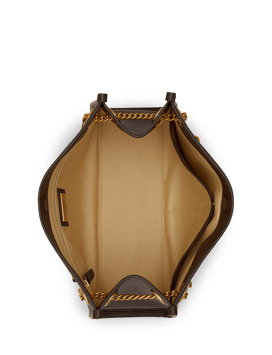 Lauren Ralph Lauren - Pebbled Leather Medium Bradley Tote Bag - tote bags - chestnut brown - 4