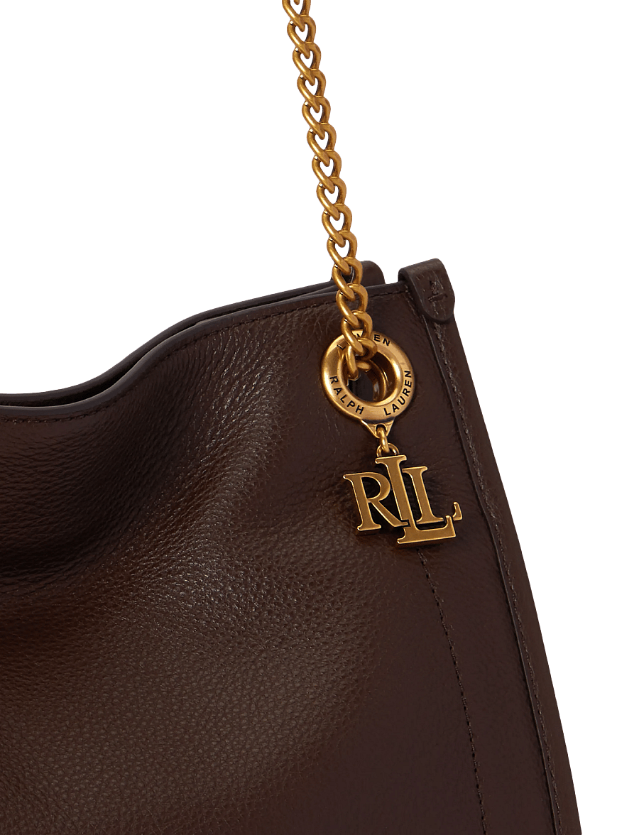 Lauren Ralph Lauren - Pebbled Leather Medium Bradley Tote Bag - tote bags - chestnut brown - 5