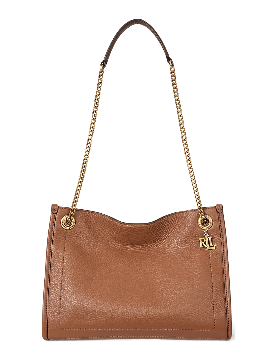 Lauren Ralph Lauren - Pebbled Leather Medium Bradley Tote Bag - tote bags - lauren tan - 0