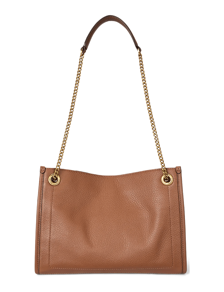Lauren Ralph Lauren - Pebbled Leather Medium Bradley Tote Bag - tote bags - lauren tan - 1