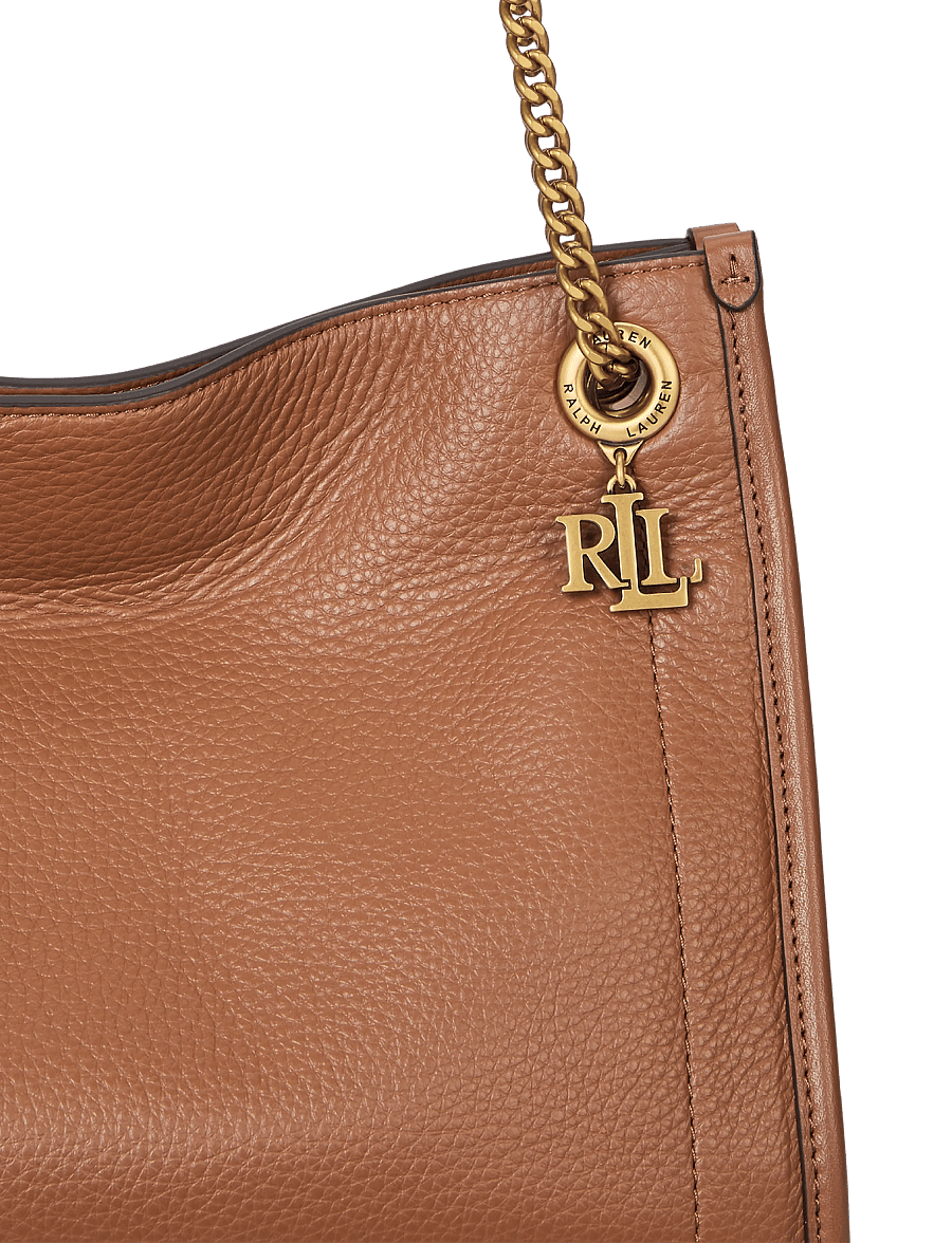 Lauren Ralph Lauren - Pebbled Leather Medium Bradley Tote Bag - tote bags - lauren tan - 5