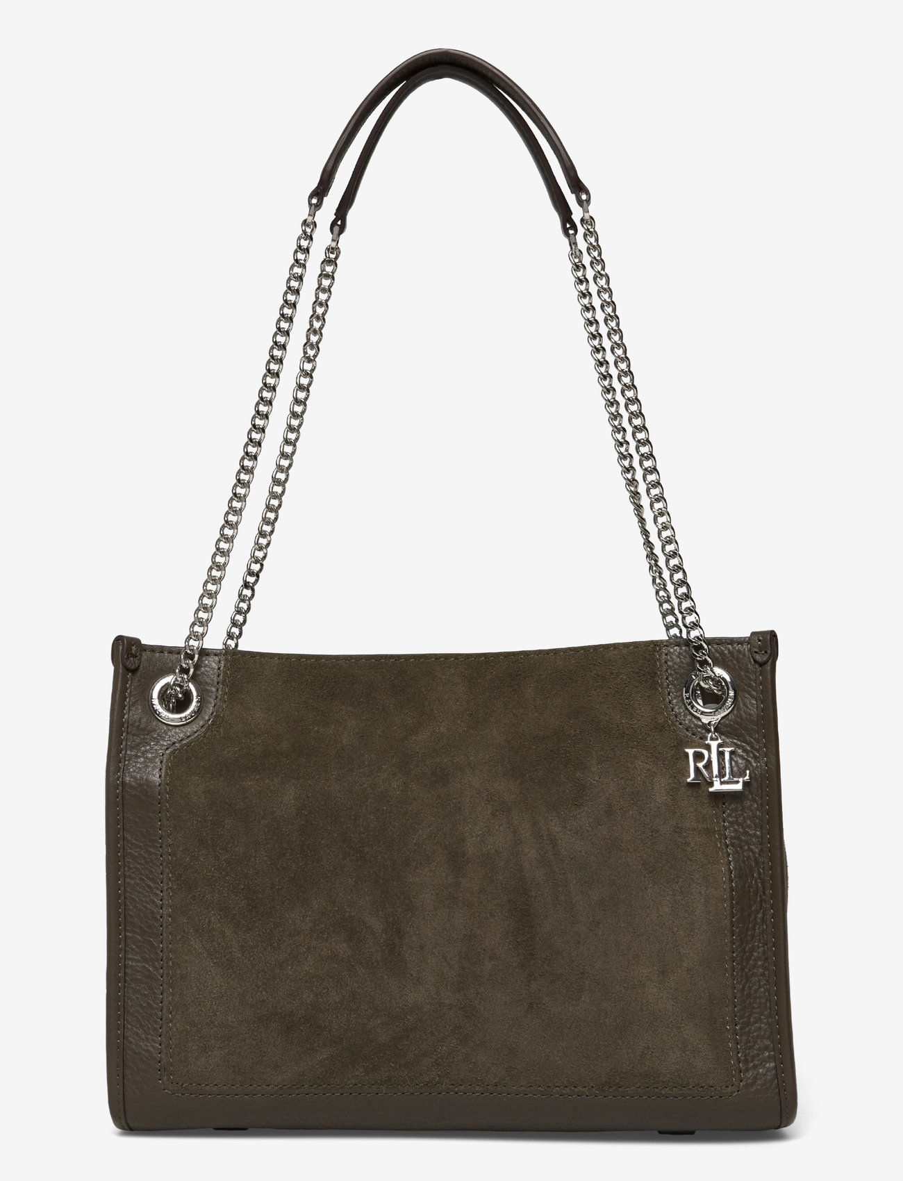 Lauren Ralph Lauren - Suede & Leather Medium Bradley Tote Bag - dark olive - 0