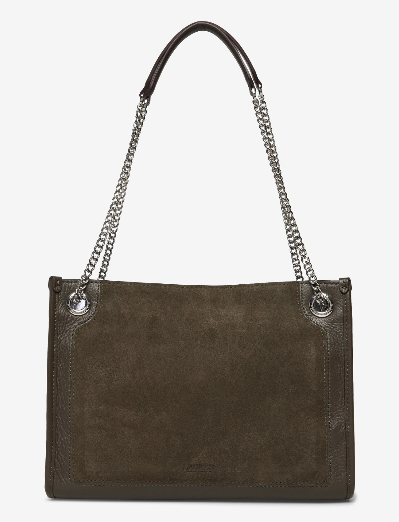 Lauren Ralph Lauren - Suede & Leather Medium Bradley Tote Bag - dark olive - 1