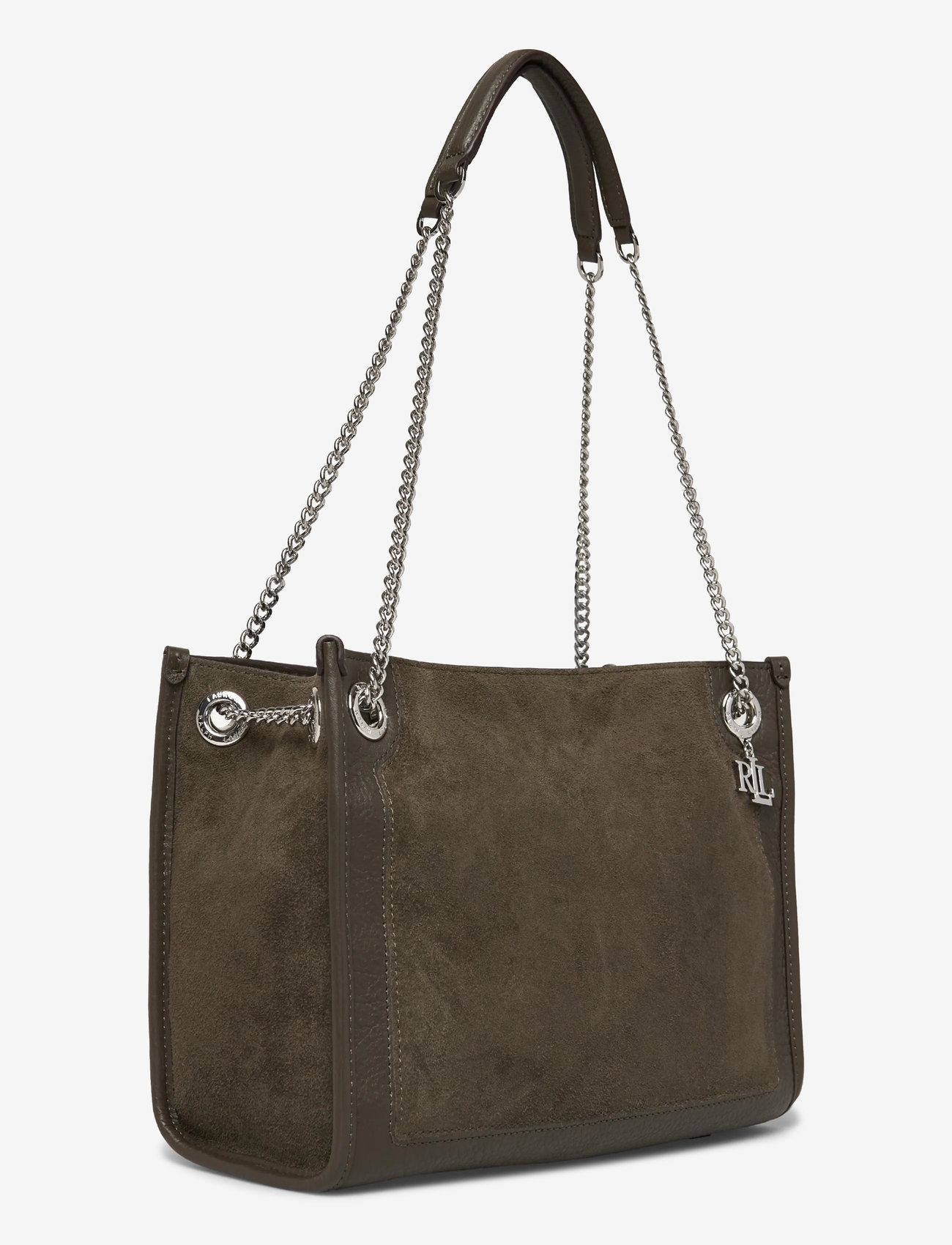 Lauren Ralph Lauren - Suede & Leather Medium Bradley Tote Bag - dark olive - 2