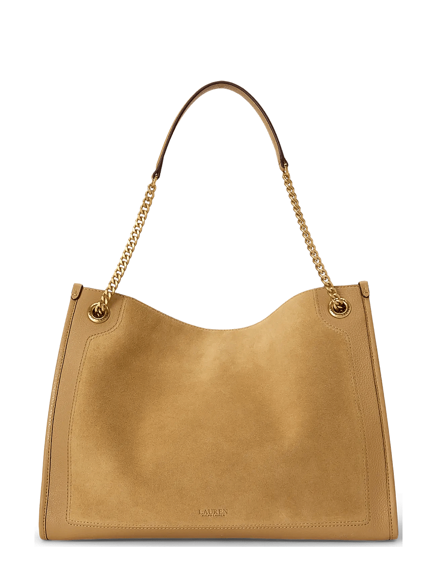 Lauren Ralph Lauren - Suede & Leather Large Bradley Tote Bag - camel - 1