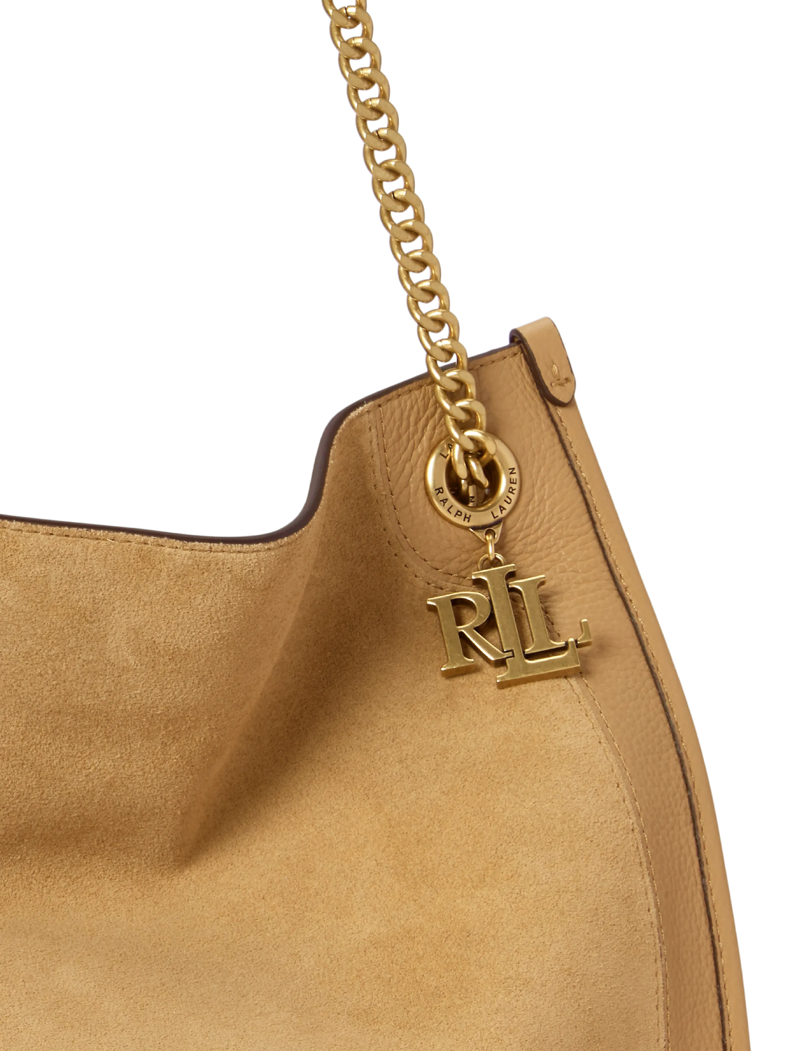Lauren Ralph Lauren - Suede & Leather Large Bradley Tote Bag - camel - 5