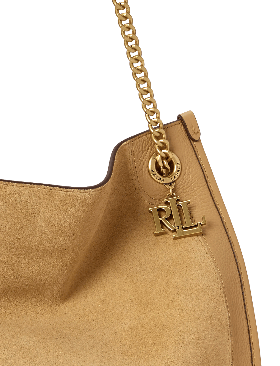 Lauren Ralph Lauren - Suede & Leather Large Bradley Tote Bag - camel - 5