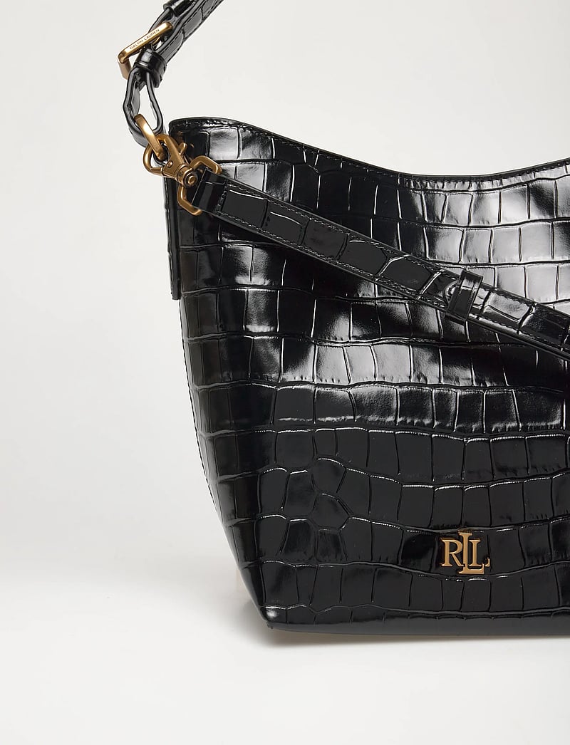 Lauren Ralph Lauren - Croc-Embossed Medium Witley Bucket Bag - fashion trends - black - 3