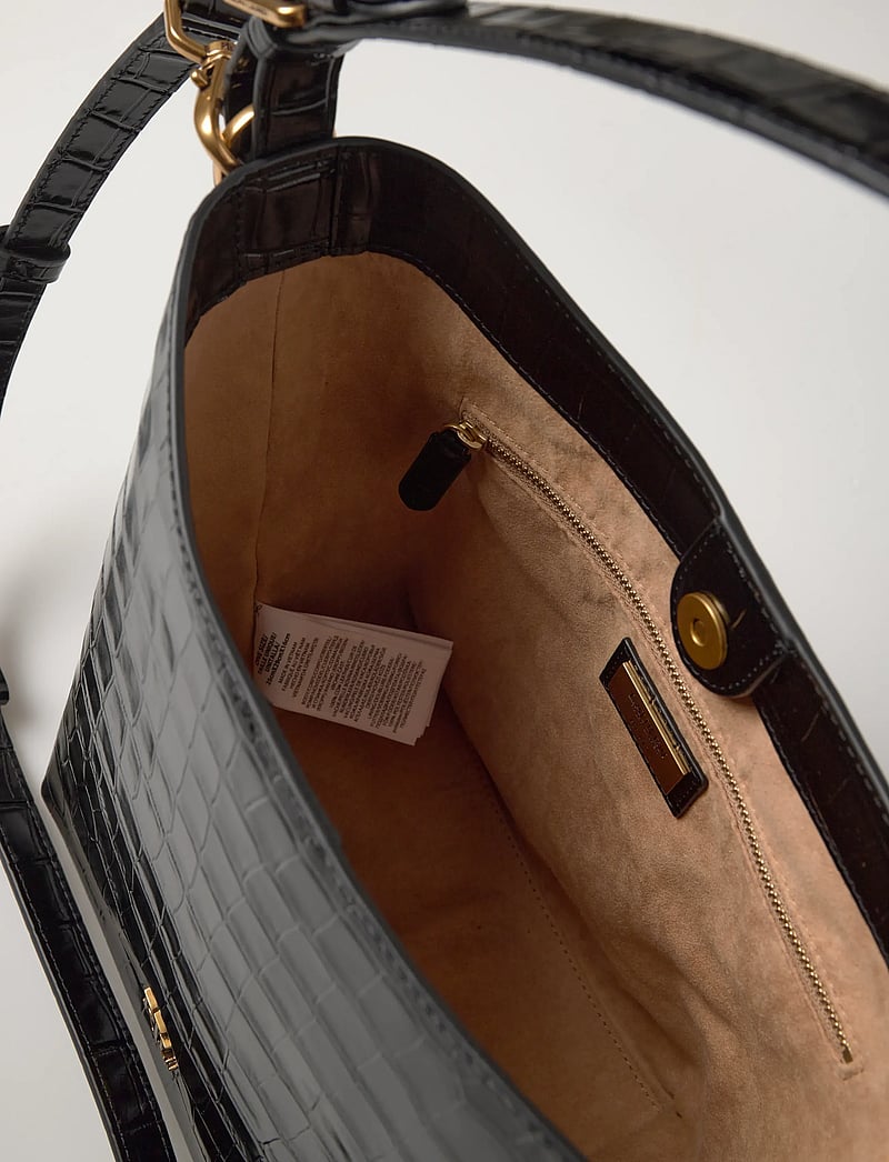 Lauren Ralph Lauren - Croc-Embossed Medium Witley Bucket Bag - fashion trends - black - 4