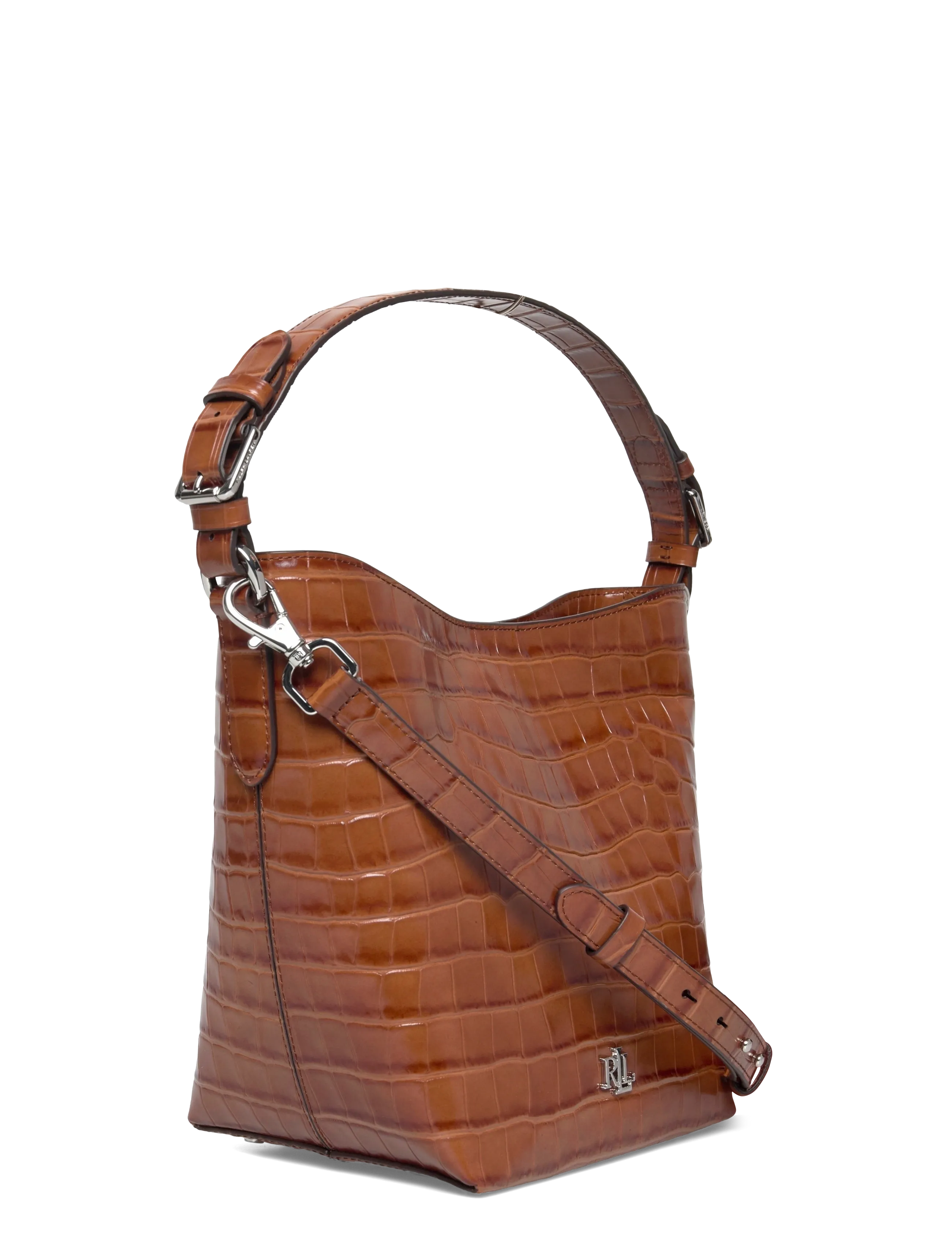 Lauren Ralph Lauren - Croc-Embossed Medium Witley Bucket Bag - tobacco - 2