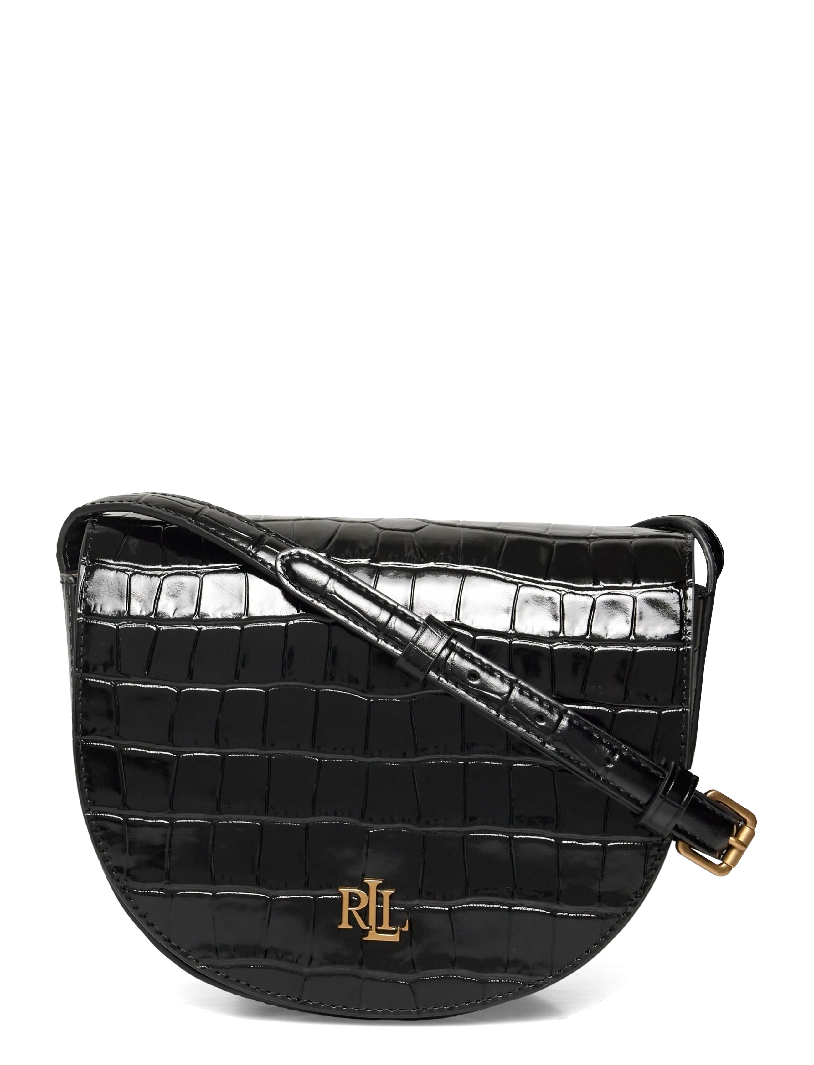 Lauren Ralph Lauren Croc-Embossed Medium Witley Crossbody - Ralph Lauren - BLACK / black