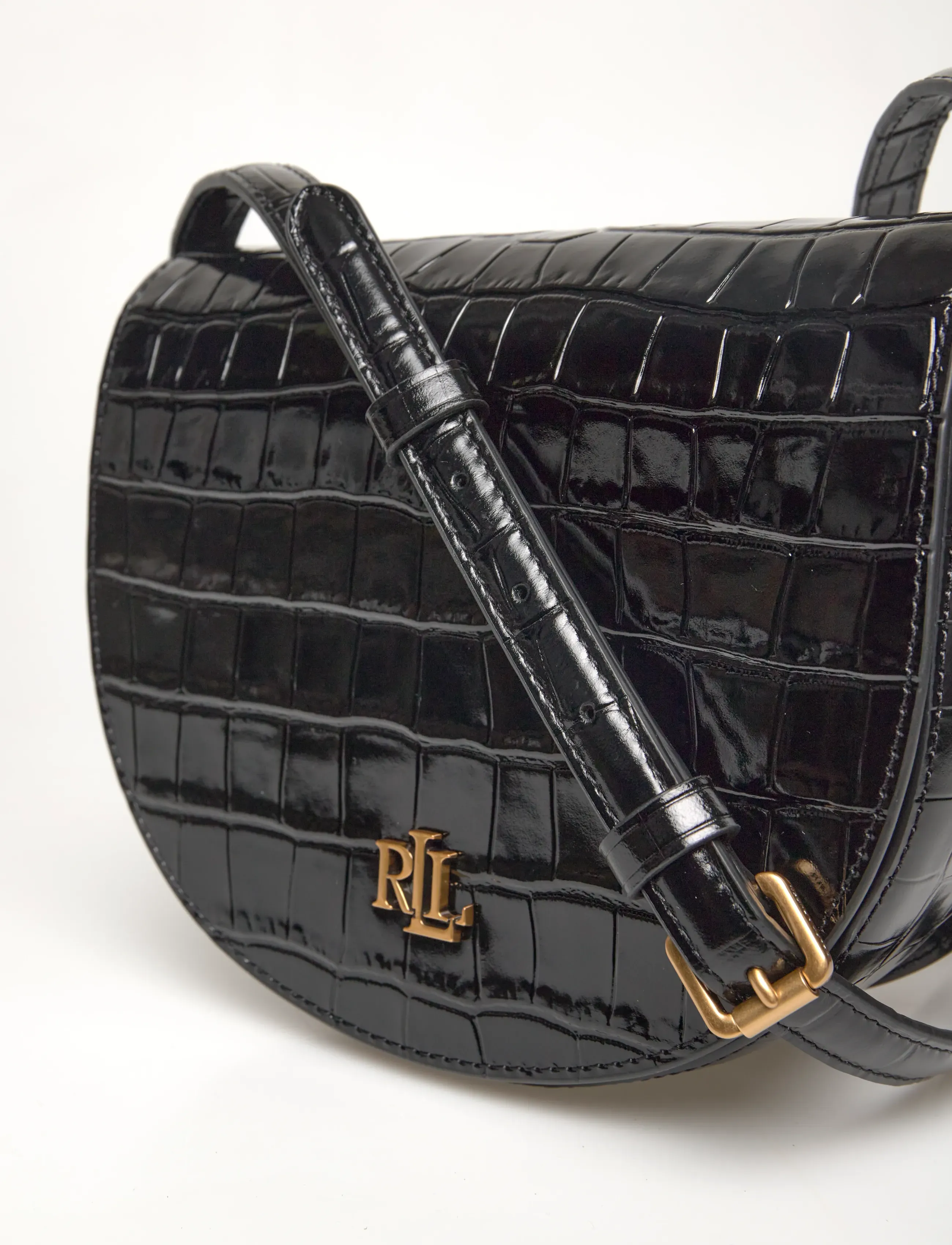 Lauren Ralph Lauren - Croc-Embossed Medium Witley Crossbody - hverdags stil - black - 3
