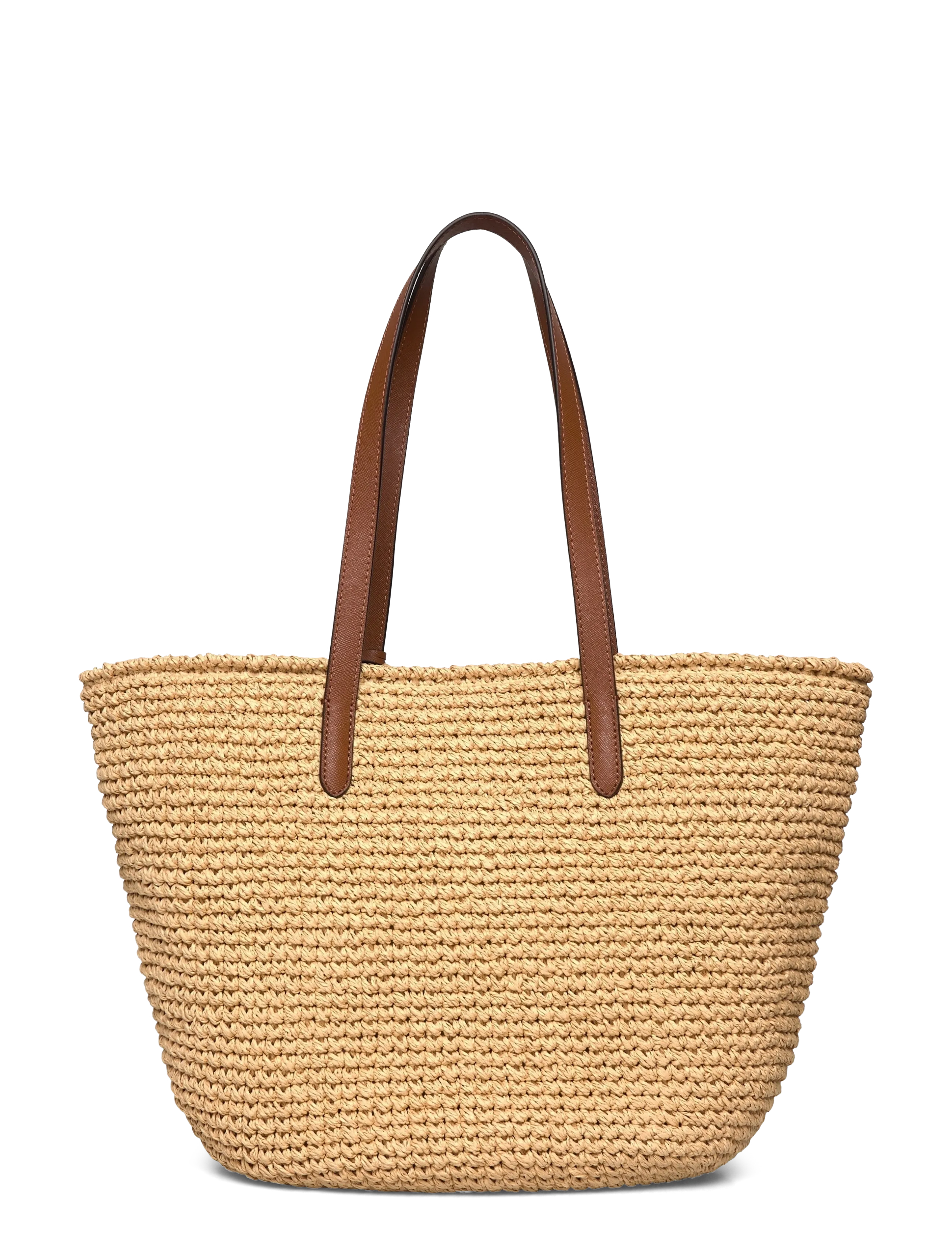 Lauren Ralph Lauren - Crocheted Straw Large Lainey Tote Bag - natural/lauren ta - 1
