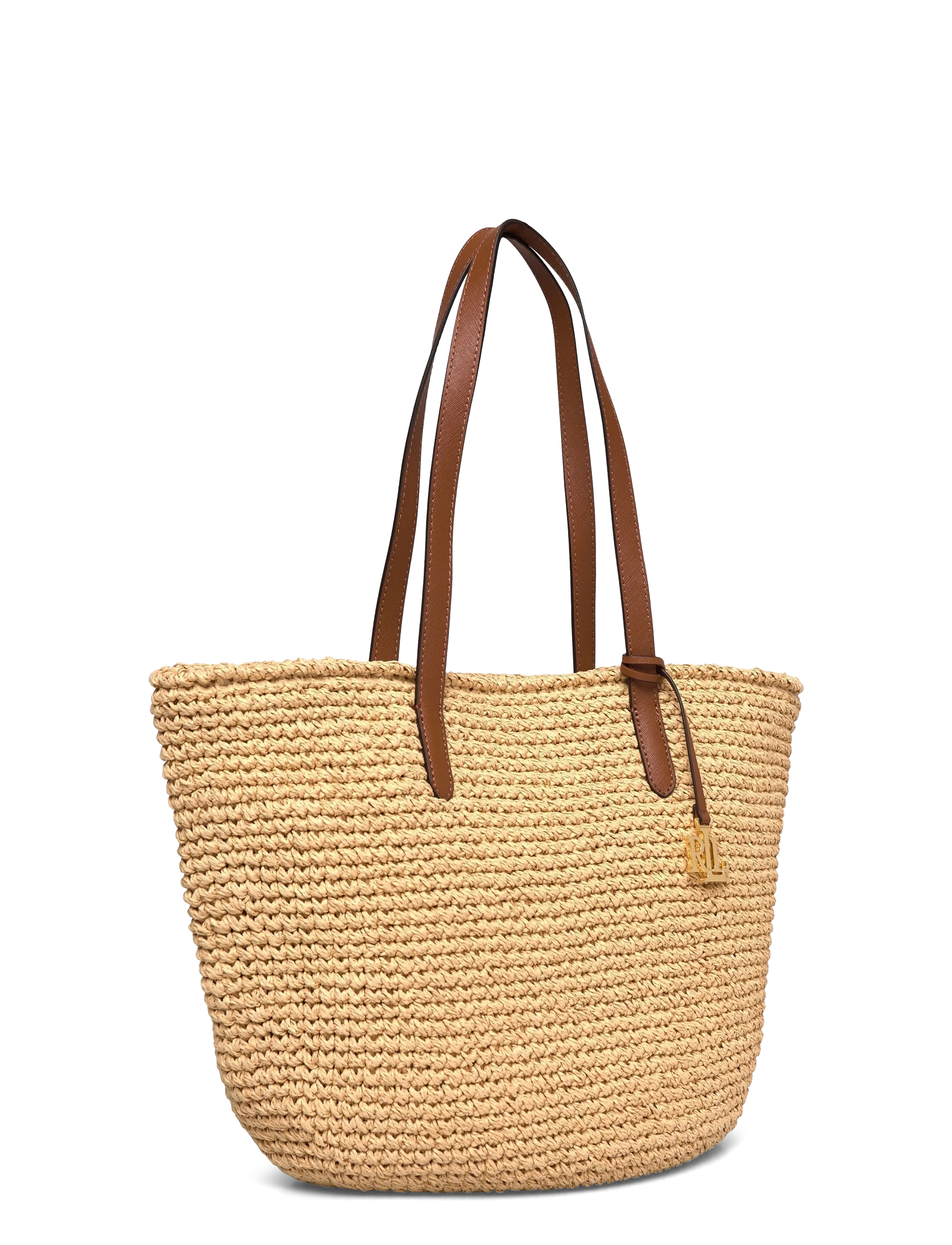 Lauren Ralph Lauren - Crocheted Straw Large Lainey Tote Bag - natural/lauren ta - 2